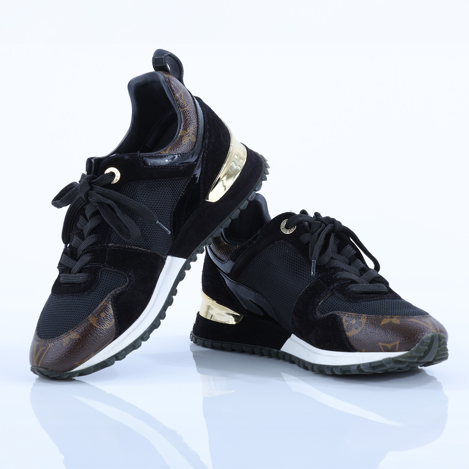路易威登 LOUIS VUITTON Run Away運動鞋 女鞋 1A3CW1 黑原花RUN AWAY #36.5 原廠盒子/防塵袋/鞋帶