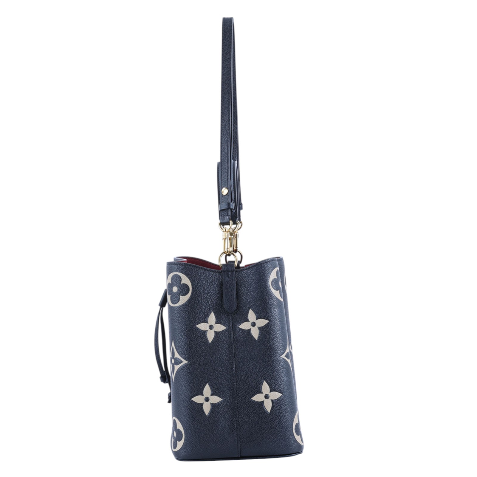 路易威登 LOUIS VUITTON NéoNoé MM 皮革 肩背 水桶包 黑色/奶油色 M45497 晶片款  原廠盒子/防塵袋/購買證明