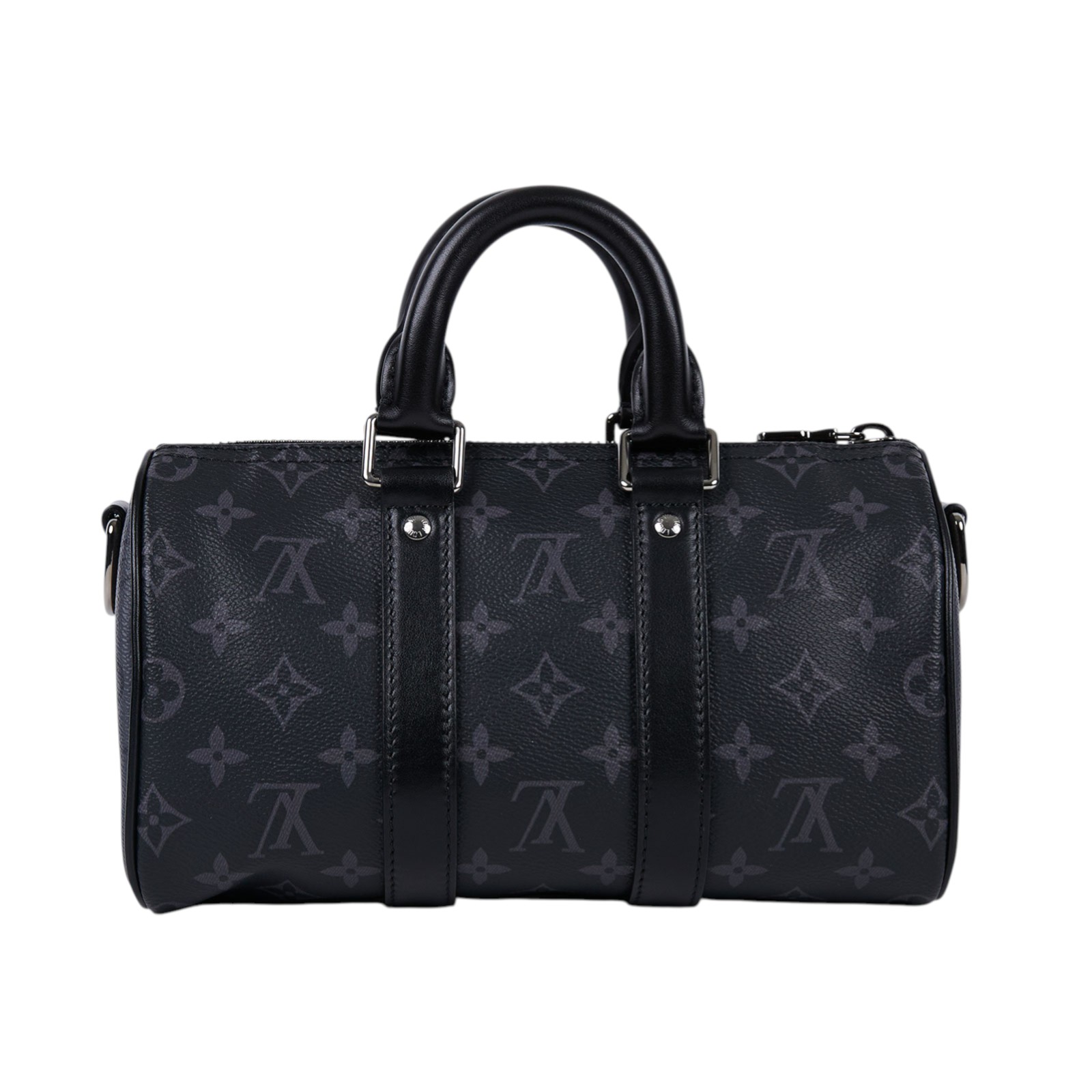 路易威登 LOUIS VUITTON Keepall Bandoulière 25 手提 肩背 波士頓包 Reverse帆布 黑色 M46271 晶片款  防塵袋/購買證明