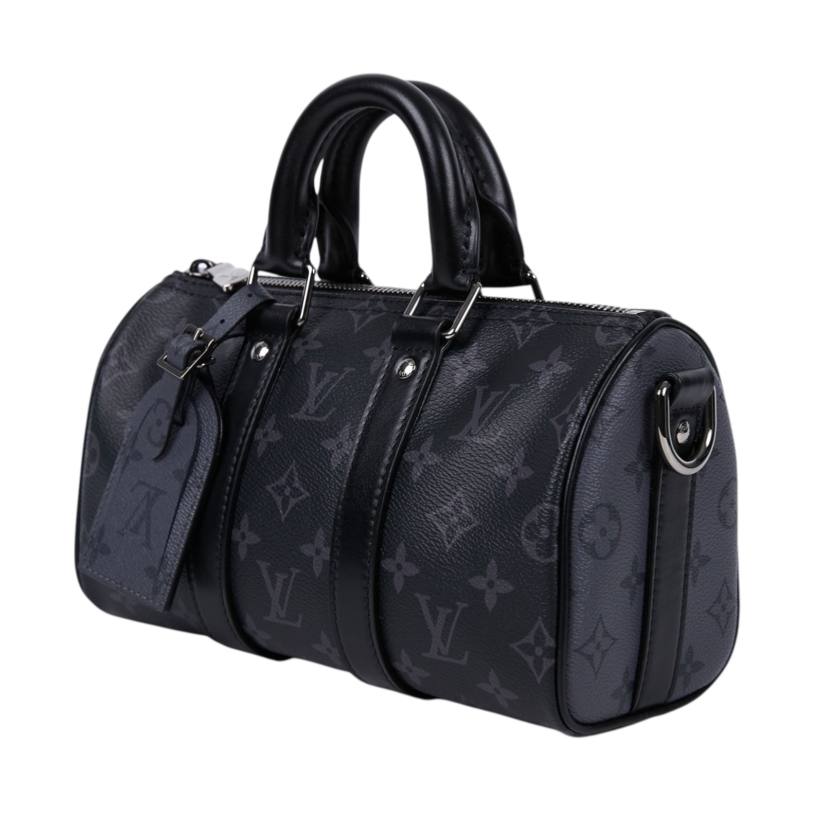 路易威登 LOUIS VUITTON Keepall Bandoulière 25 手提 肩背 波士頓包 Reverse帆布 黑色 M46271 晶片款  防塵袋/購買證明
