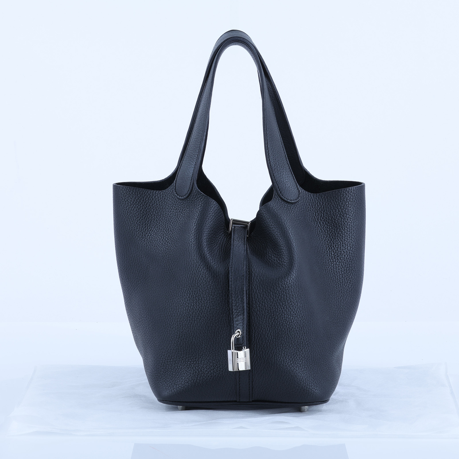 愛馬仕 Hermès Picotin Lock 22 菜籃子包 PT22 C刻/缺鑰匙 黑PICOTIN22 鎖