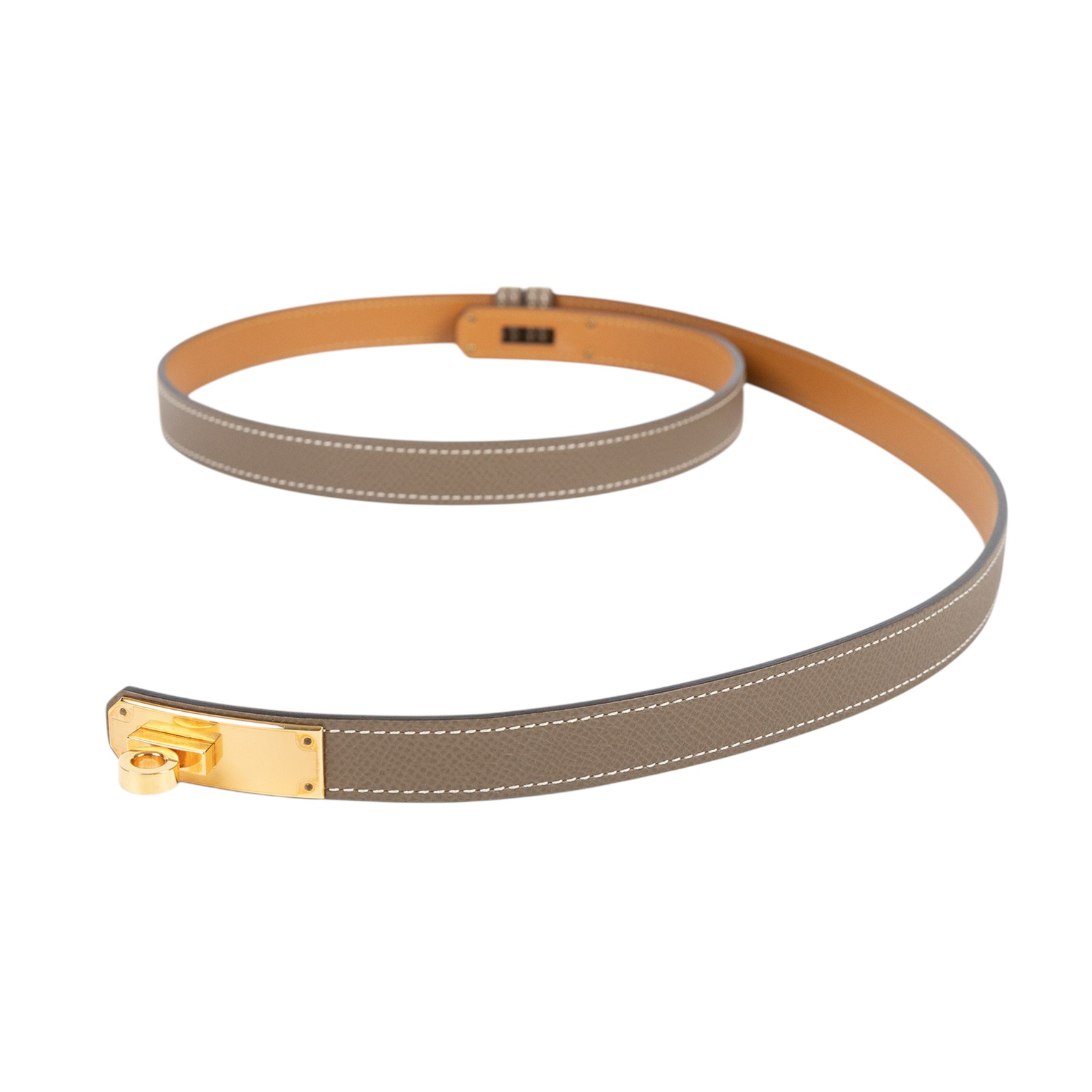 愛馬仕 Hermes Kelly 18 腰帶 大象灰 金色五金 H069853CC18 大象灰KELLY皮帶 無附屬品