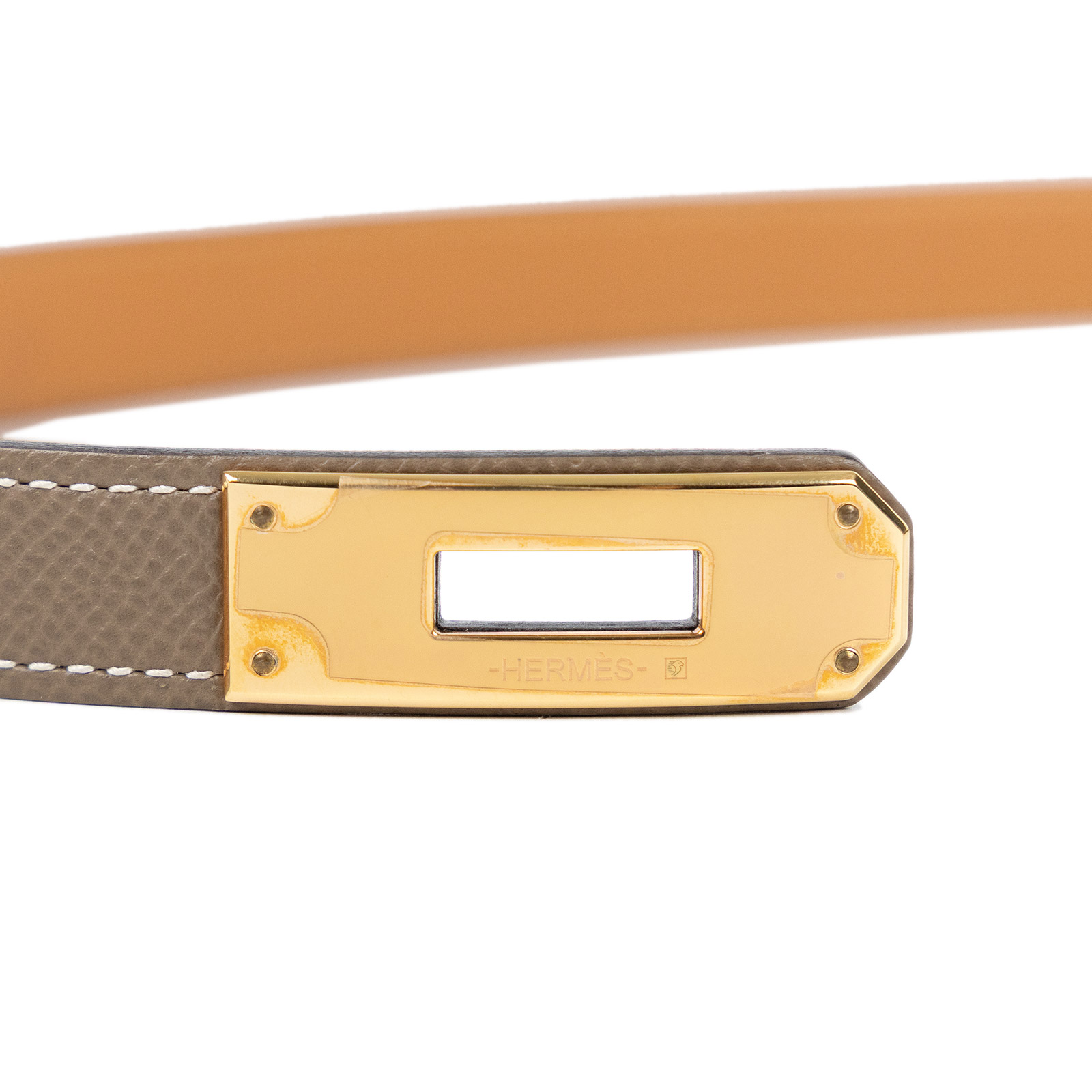 愛馬仕 Hermes Kelly 18 腰帶 大象灰 金色五金 H069853CC18 大象灰KELLY皮帶 無附屬品