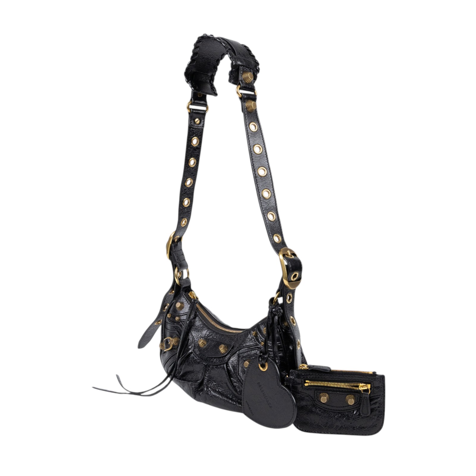 巴黎世家 BALENCIAGA Le cagole XS 半月 可頌包 67130923EBM 黑金LE CAGOLE XS 防塵袋