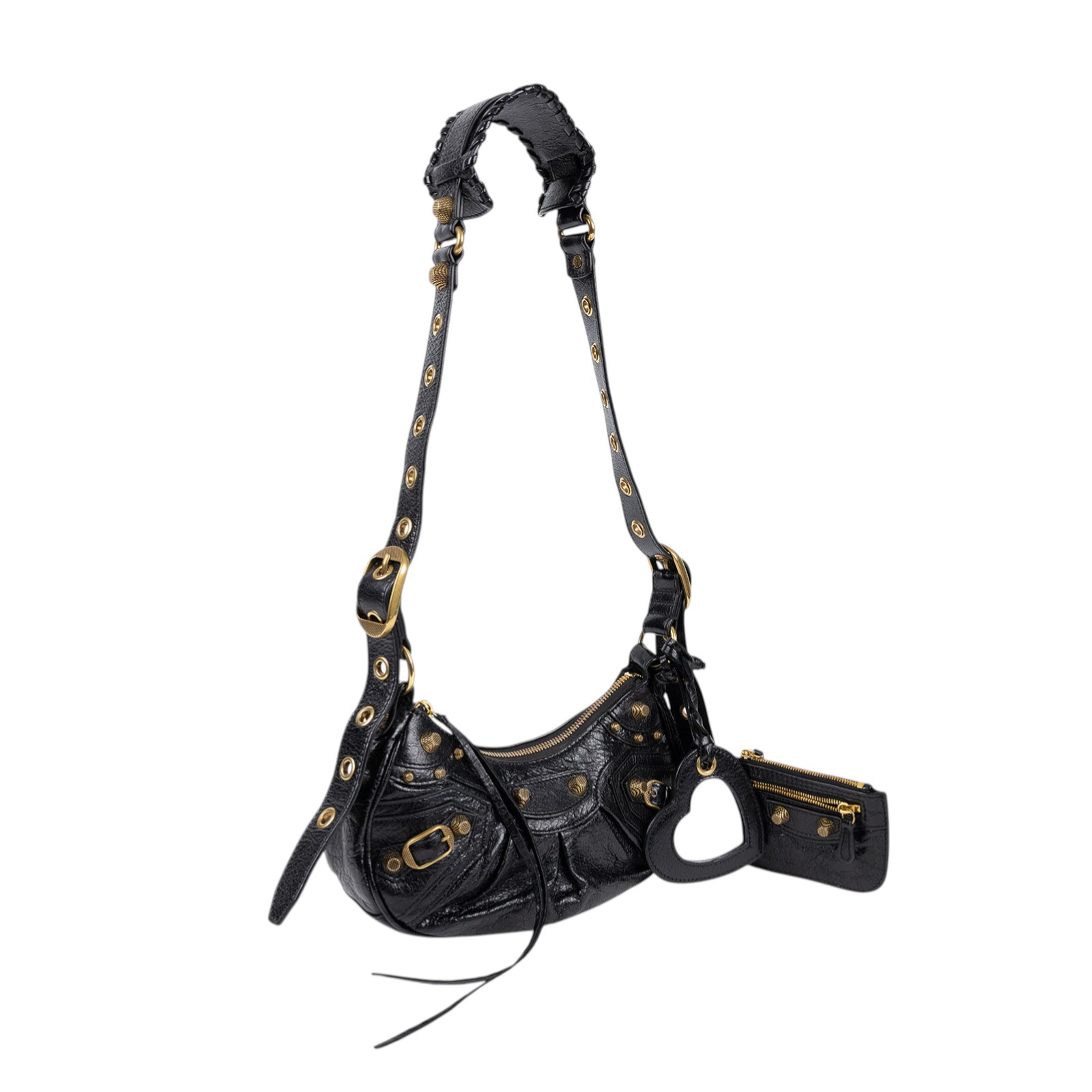 巴黎世家 BALENCIAGA Le cagole XS 半月 可頌包 67130923EBM 黑金LE CAGOLE XS 防塵袋