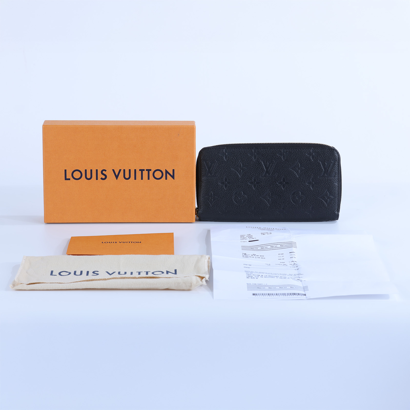 路易威登 LOUIS VUITTON 拉鏈錢包 壓花牛皮 黑色 M61864 晶片款 黑原花壓紋拉鍊長夾 原廠盒子/防塵袋/購買證明