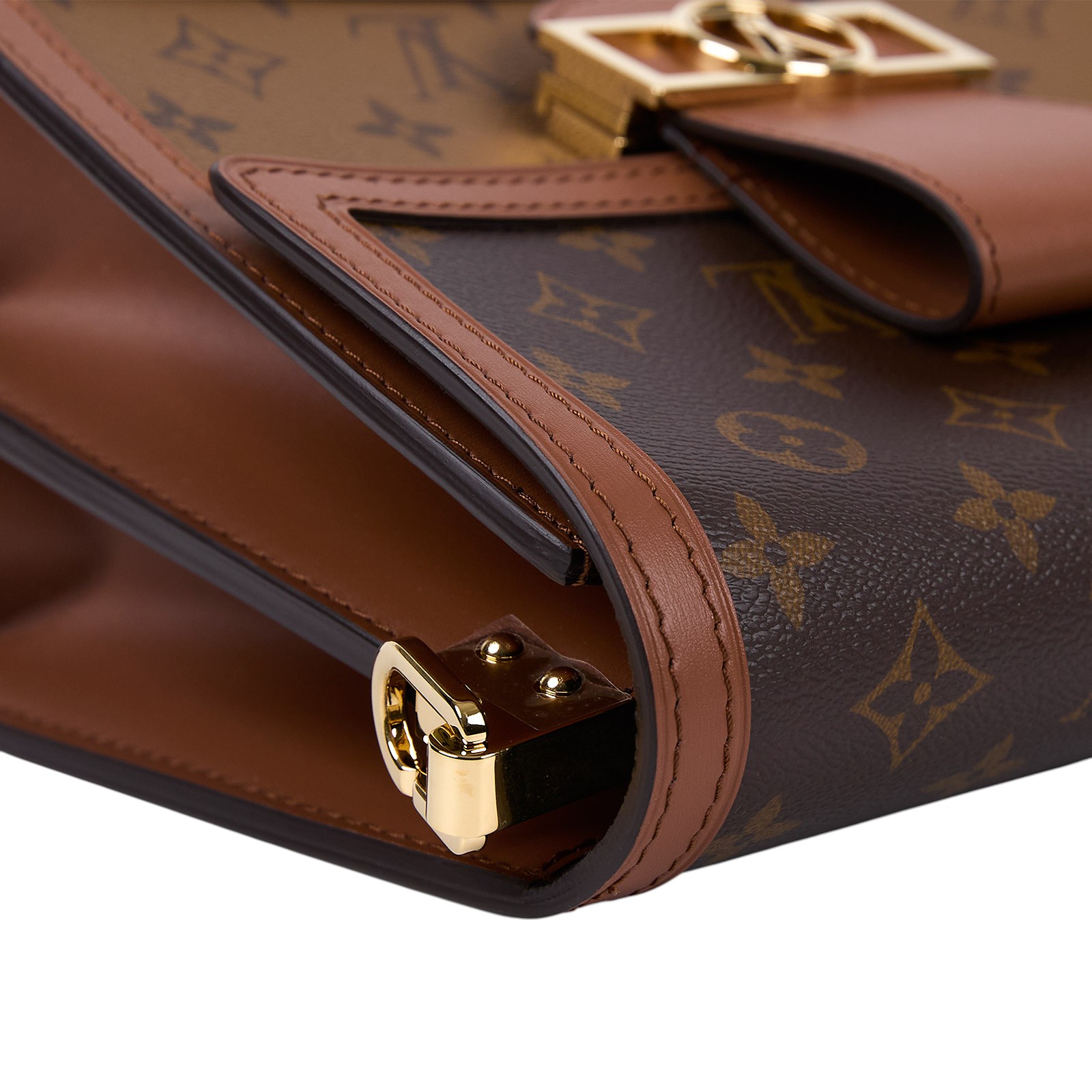路易威登 LOUIS VUITTON Dauphine MM 手提包 雙色翻蓋斜背 鏈帶包 M45958 晶片款  防塵袋/購買證明影本