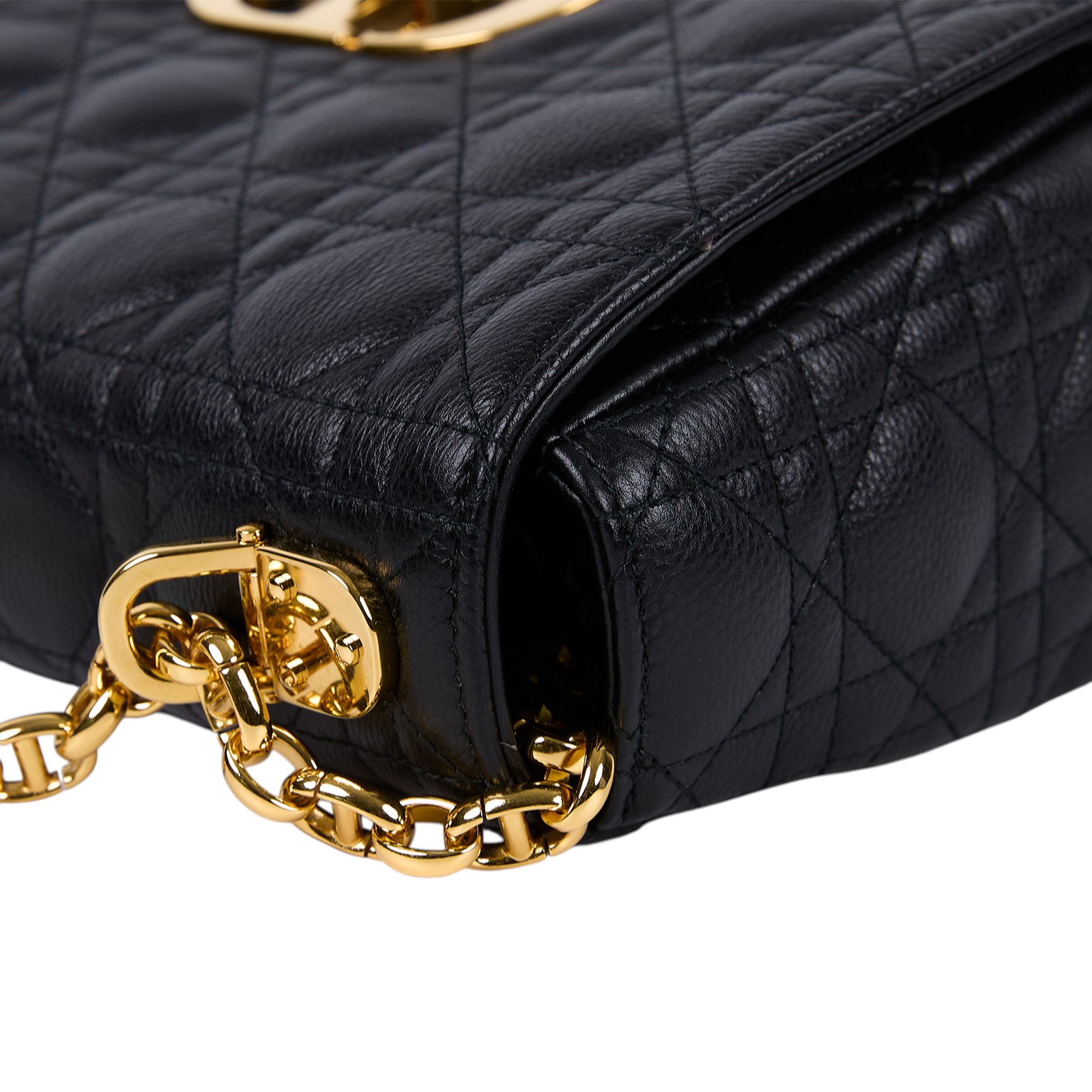 迪奧 CHRISTIAN DIOR Caro 中型 斜背 手提包 小牛皮 M9242UWHC 黑金CARO MEDIUM 防塵袋/保證卡
