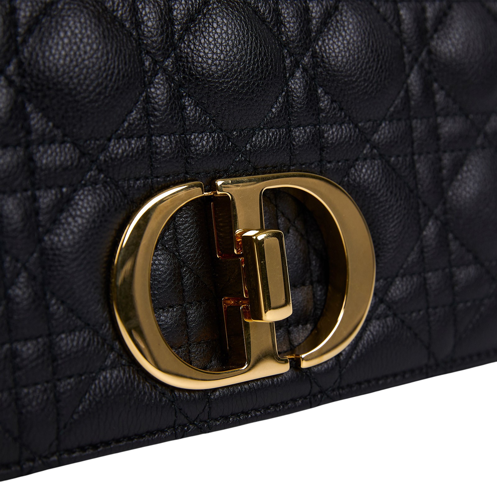 迪奧 CHRISTIAN DIOR Caro 中型 斜背 手提包 小牛皮 M9242UWHC 黑金CARO MEDIUM 防塵袋/保證卡