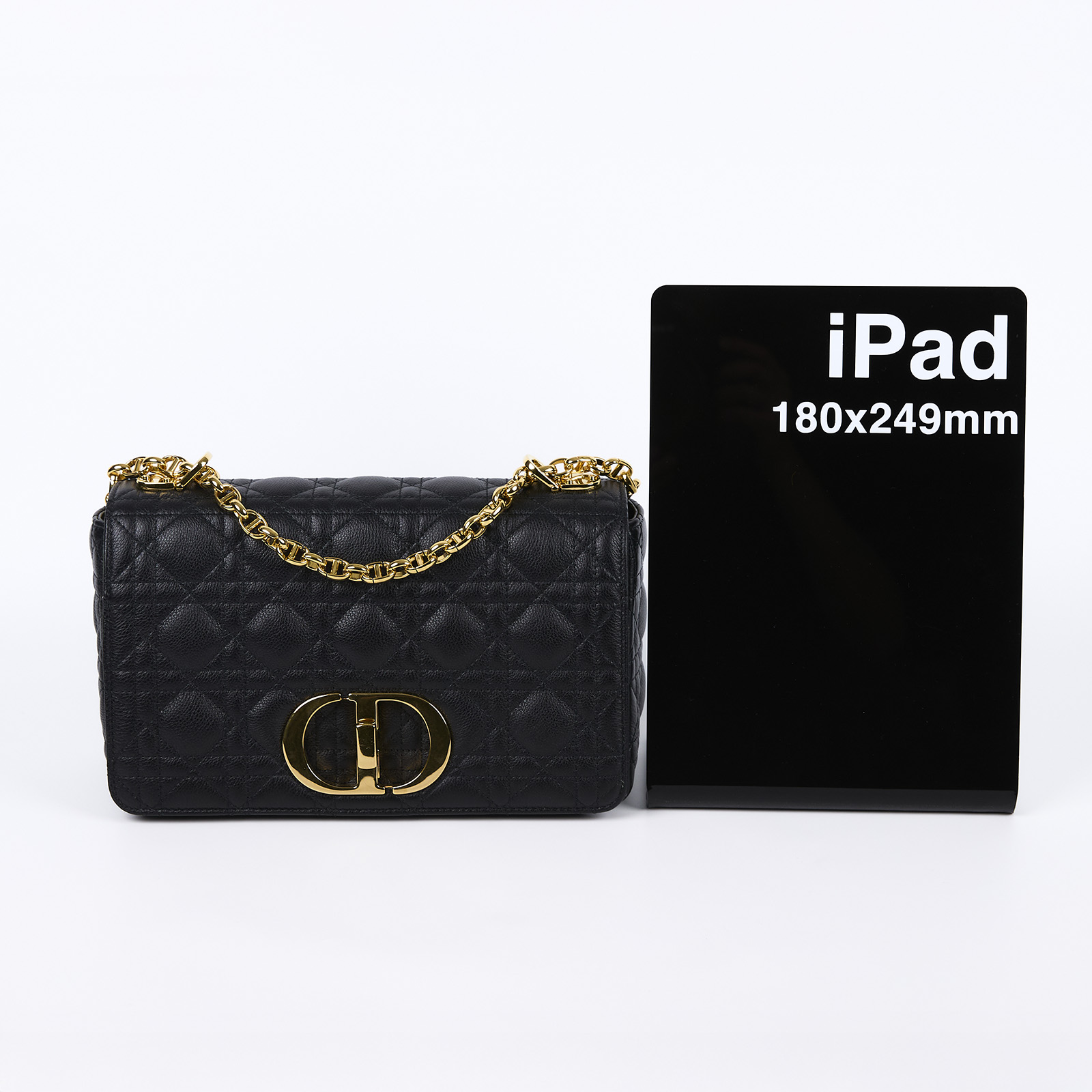 迪奧 CHRISTIAN DIOR Caro 中型 斜背 手提包 小牛皮 M9242UWHC 黑金CARO MEDIUM 防塵袋/保證卡