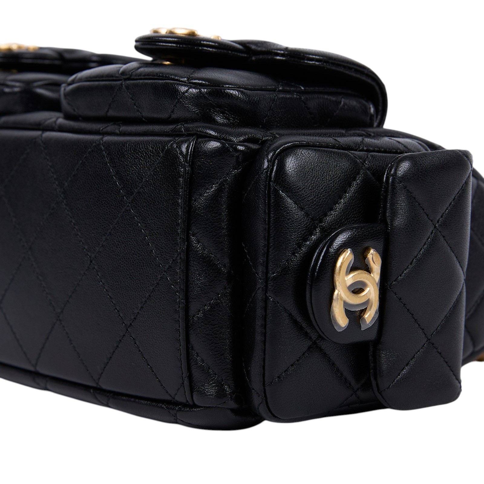 香奈兒 CHANEL 流浪包 大型 AS5339 B18791 黑金大型HOBO 防塵袋/購買證明