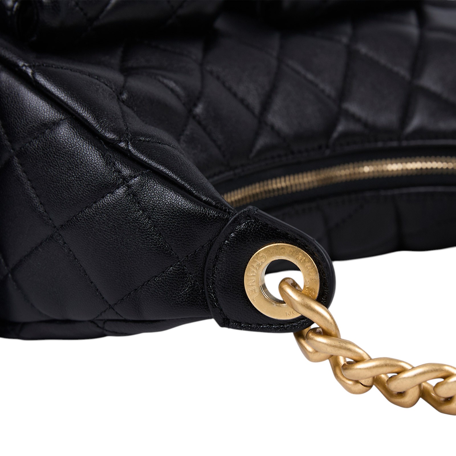 香奈兒 CHANEL 流浪包 大型 AS5339 B18791 黑金大型HOBO 防塵袋/購買證明