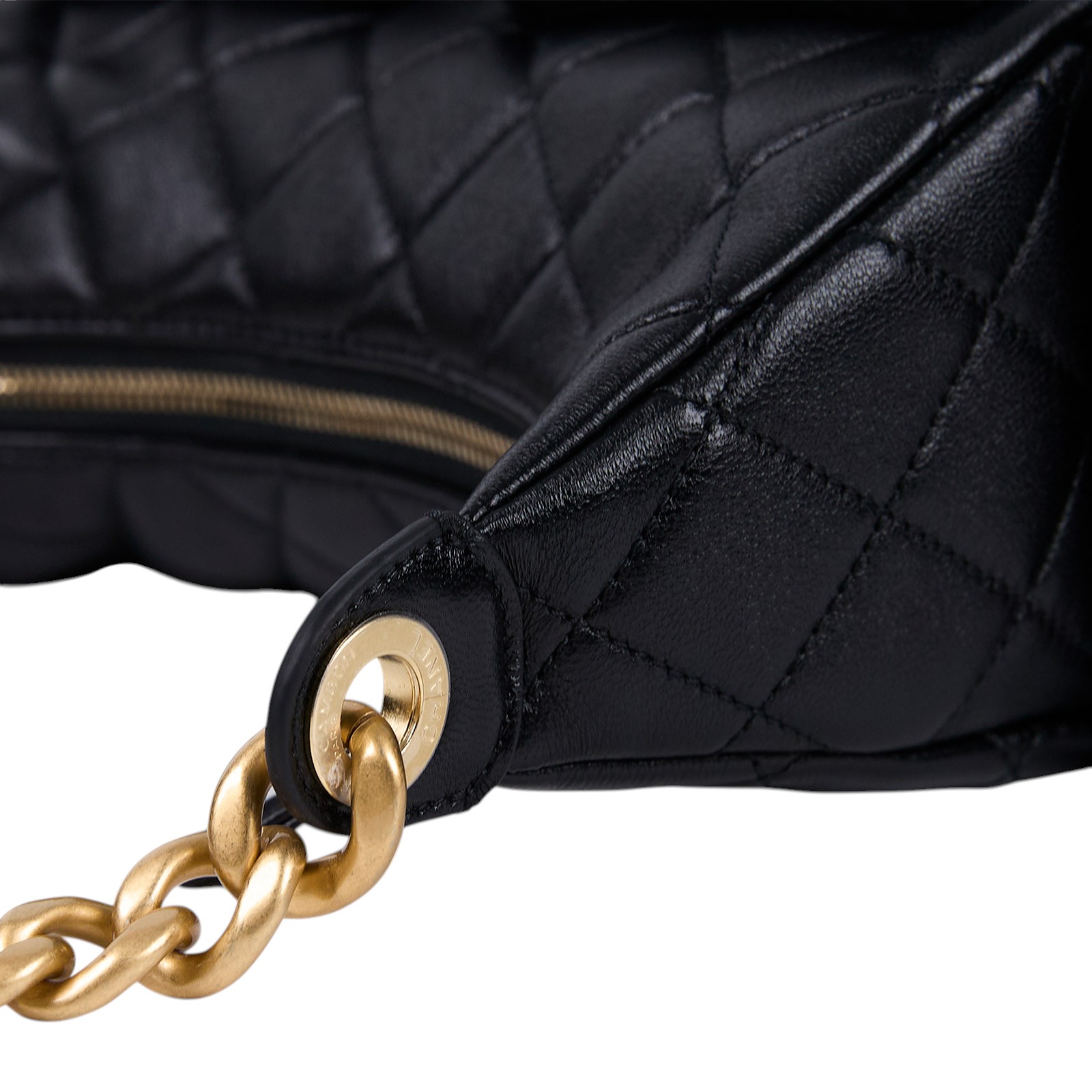 香奈兒 CHANEL 流浪包 大型 AS5339 B18791 黑金大型HOBO 防塵袋/購買證明