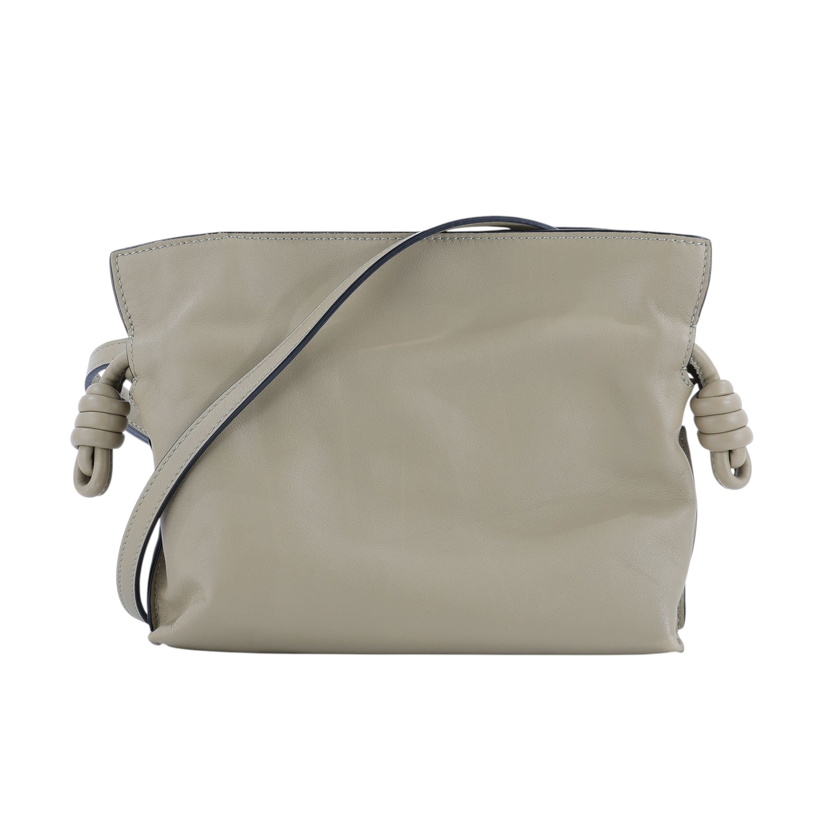 羅意威 LOEWE Mini Flamenco clutch 小牛皮 迷你 肩背包  灰綠FLAMENCO MINI 防塵袋