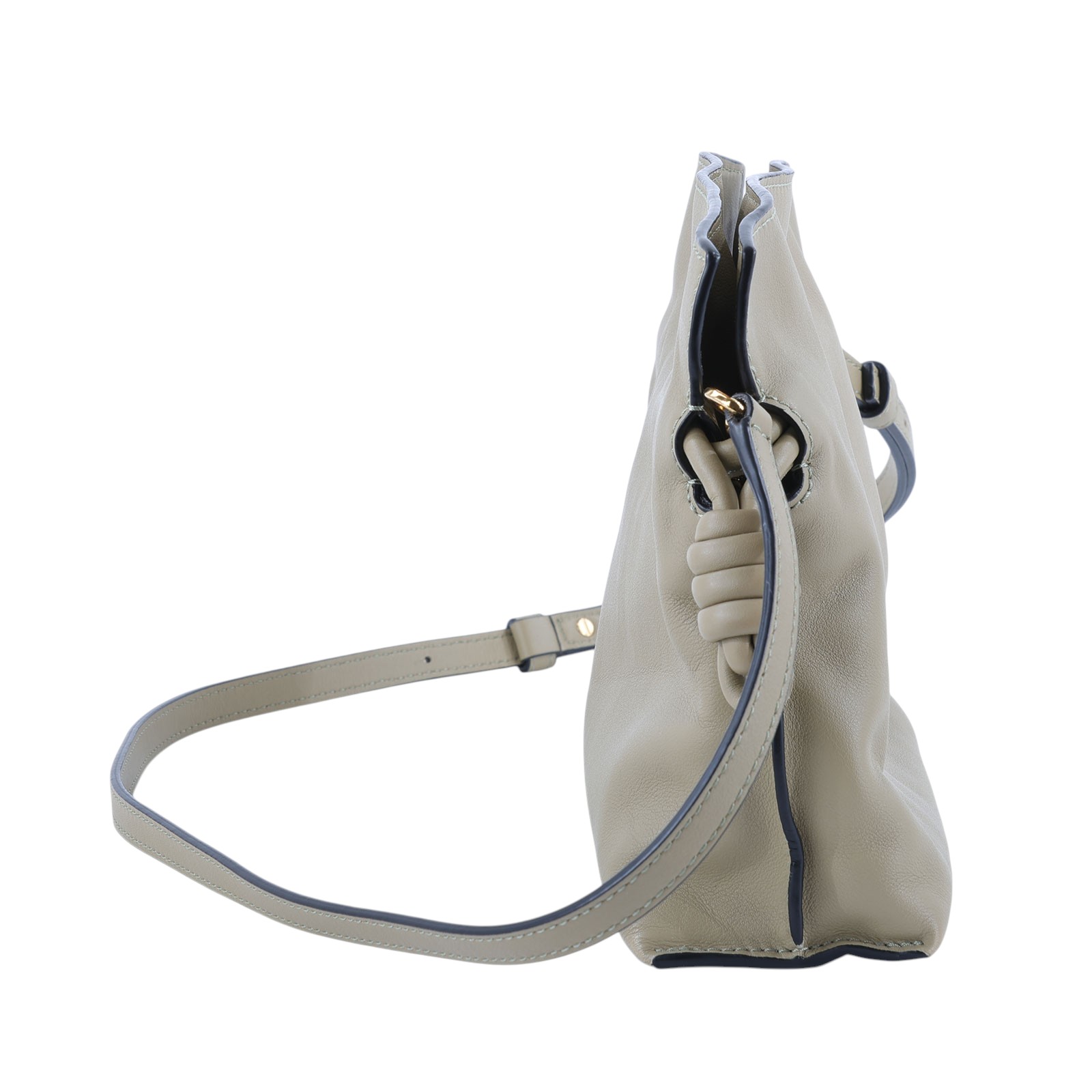 羅意威 LOEWE Mini Flamenco clutch 小牛皮 迷你 肩背包  灰綠FLAMENCO MINI 防塵袋