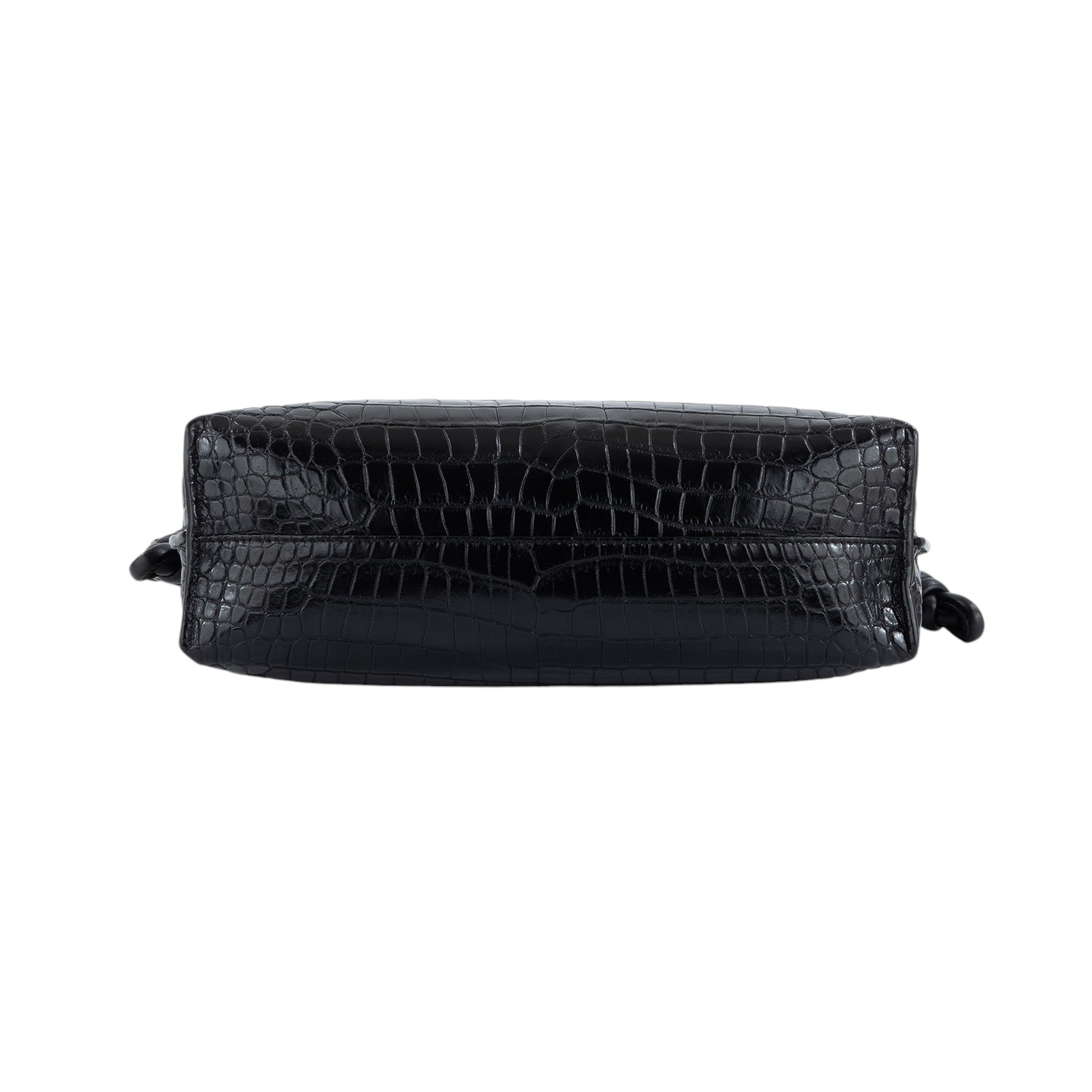 羅意威 LOEWE Flamenco clutch  肩背包  黑鱷魚FLAMENCO 防塵袋/購買證明/瀕臨絕種野生動植物國際貿易公約/背帶