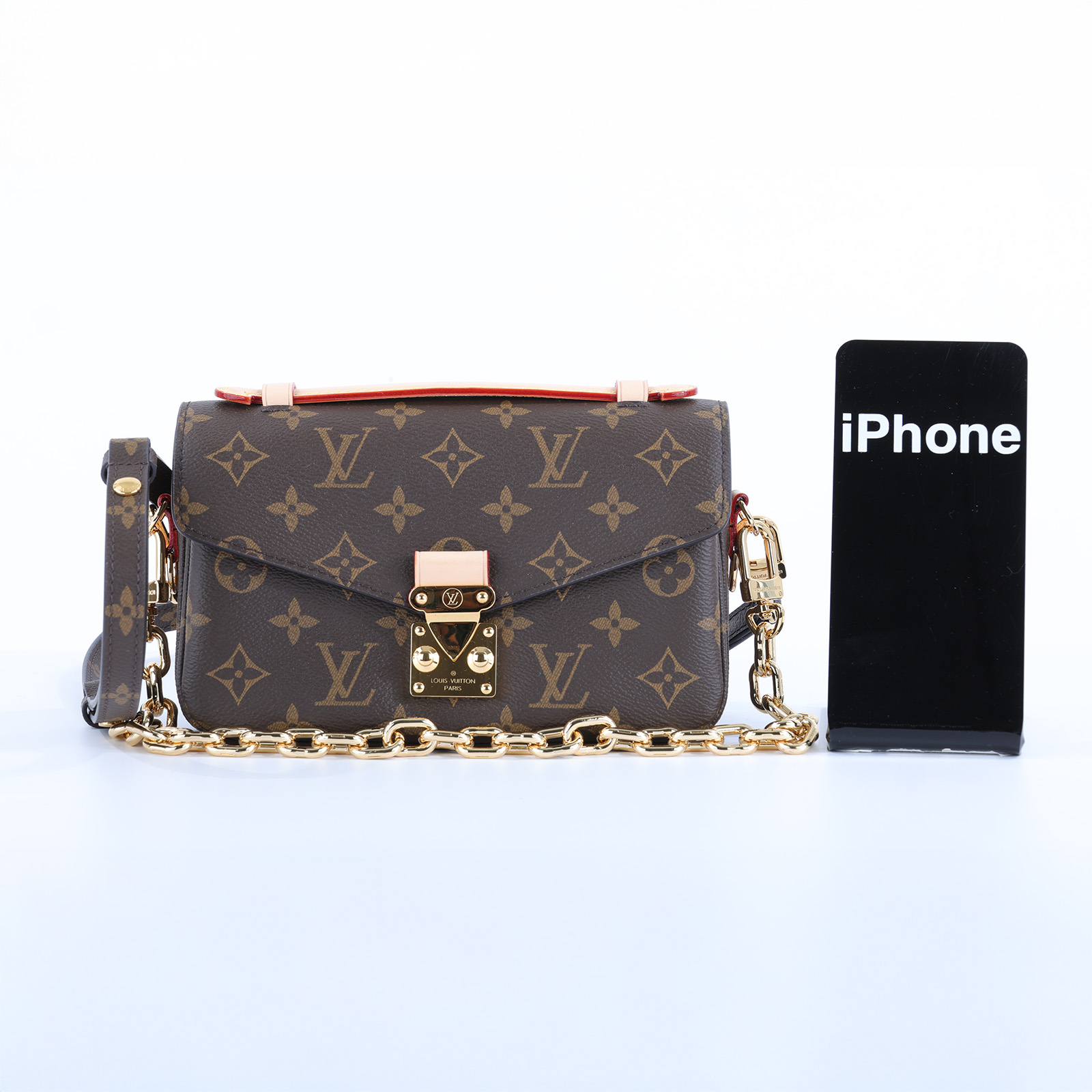 路易威登 LOUIS VUITTON Pochette Métis East West 老花 鏈條 郵差包 腋下單肩包 M46279 晶片款  原廠盒子/防塵袋/背帶/購買證明