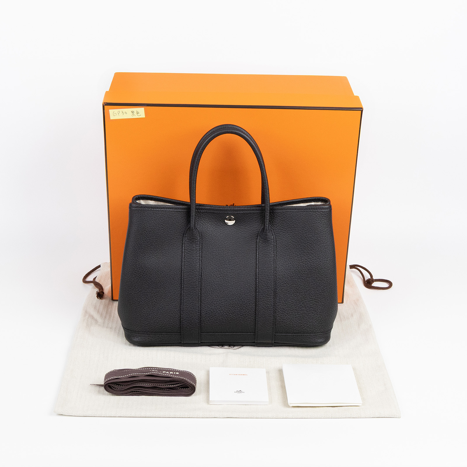 愛馬仕 Hermès Garden Party 花園派對包 30 GP30 U刻 黑GP30 原廠盒子/防塵袋