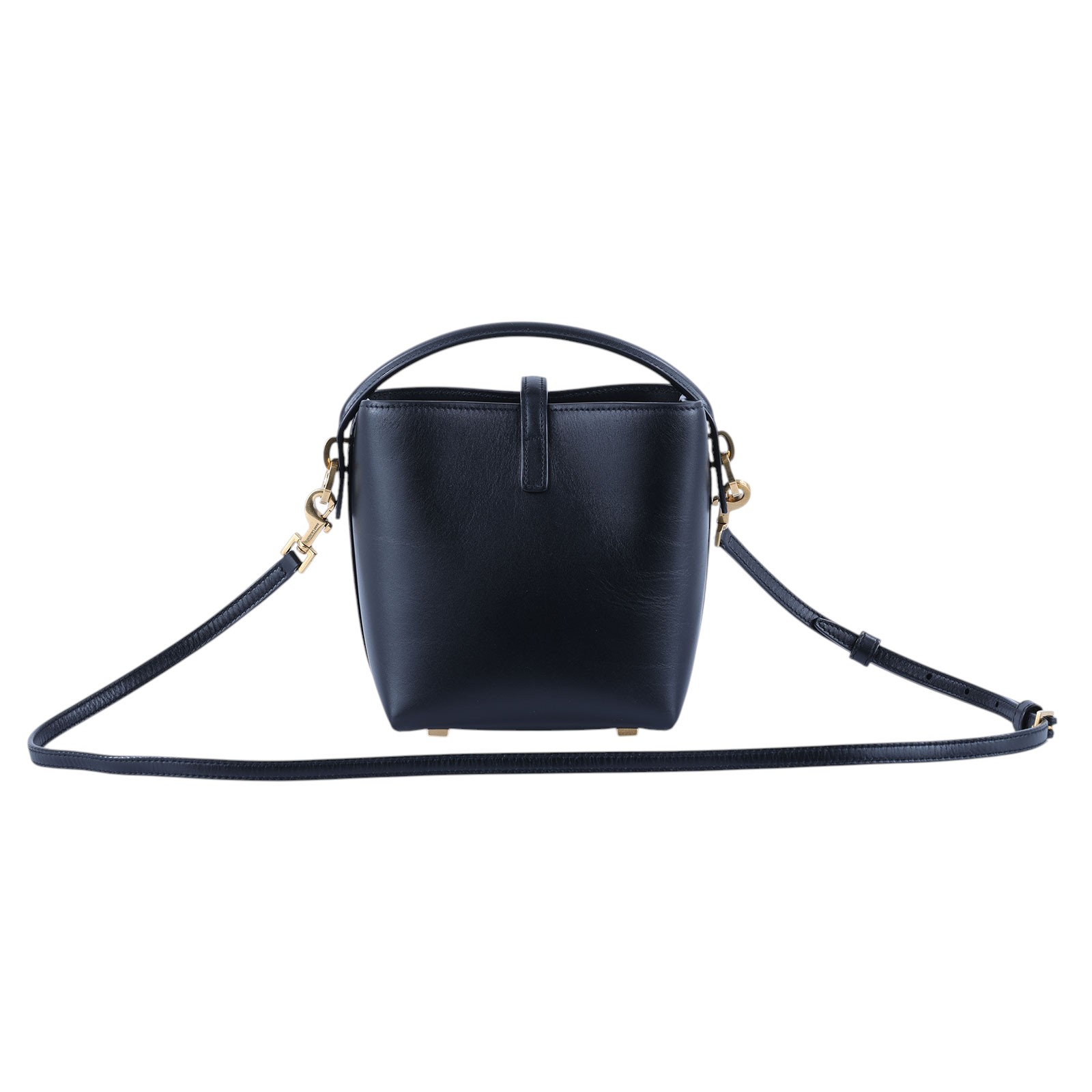 聖羅蘭 YSL SAINT LAURENT le 37 亮面皮革 迷你手袋 7658702R20W 黑水桶2WAY 購買證明