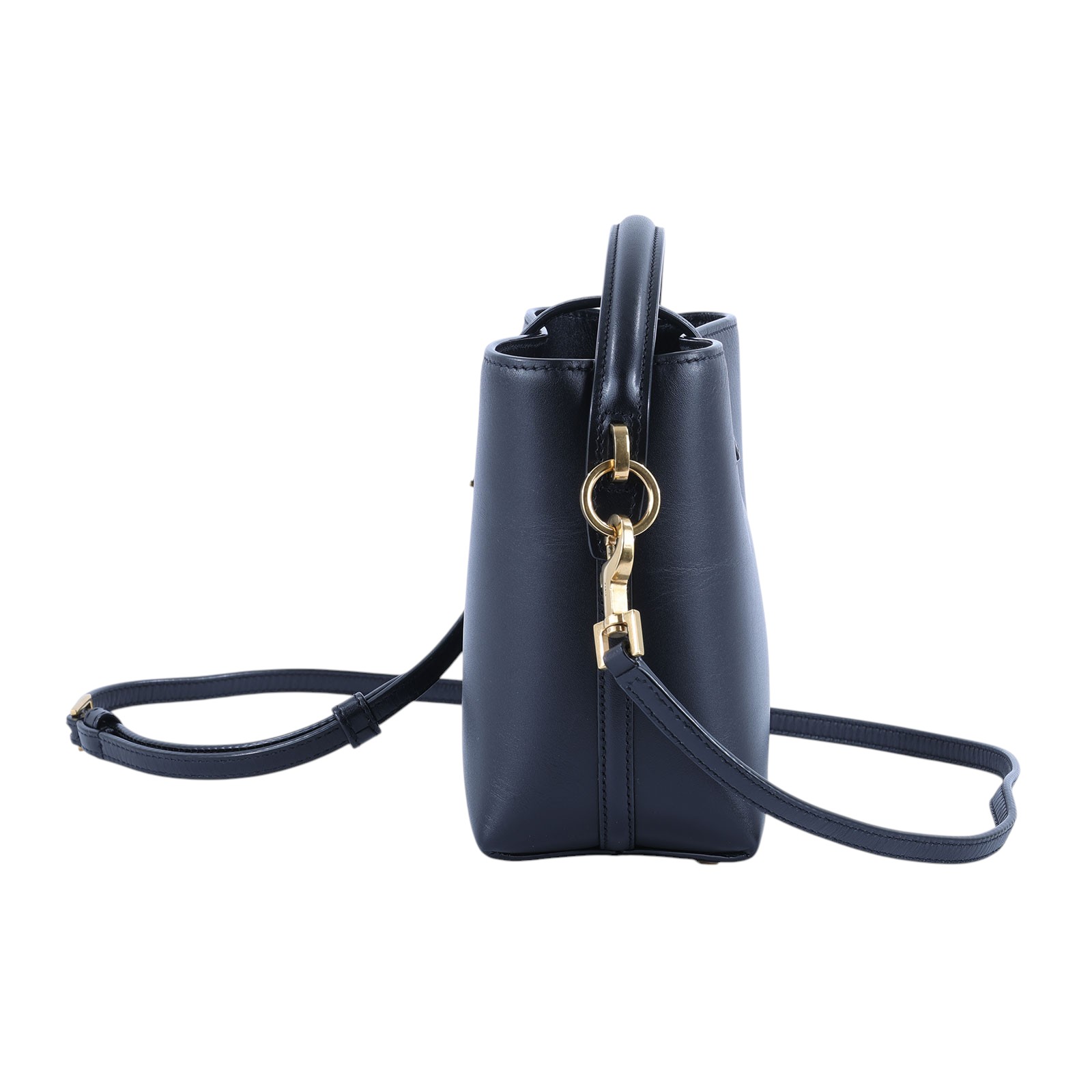 聖羅蘭 YSL SAINT LAURENT le 37 亮面皮革 迷你手袋 7658702R20W 黑水桶2WAY 購買證明