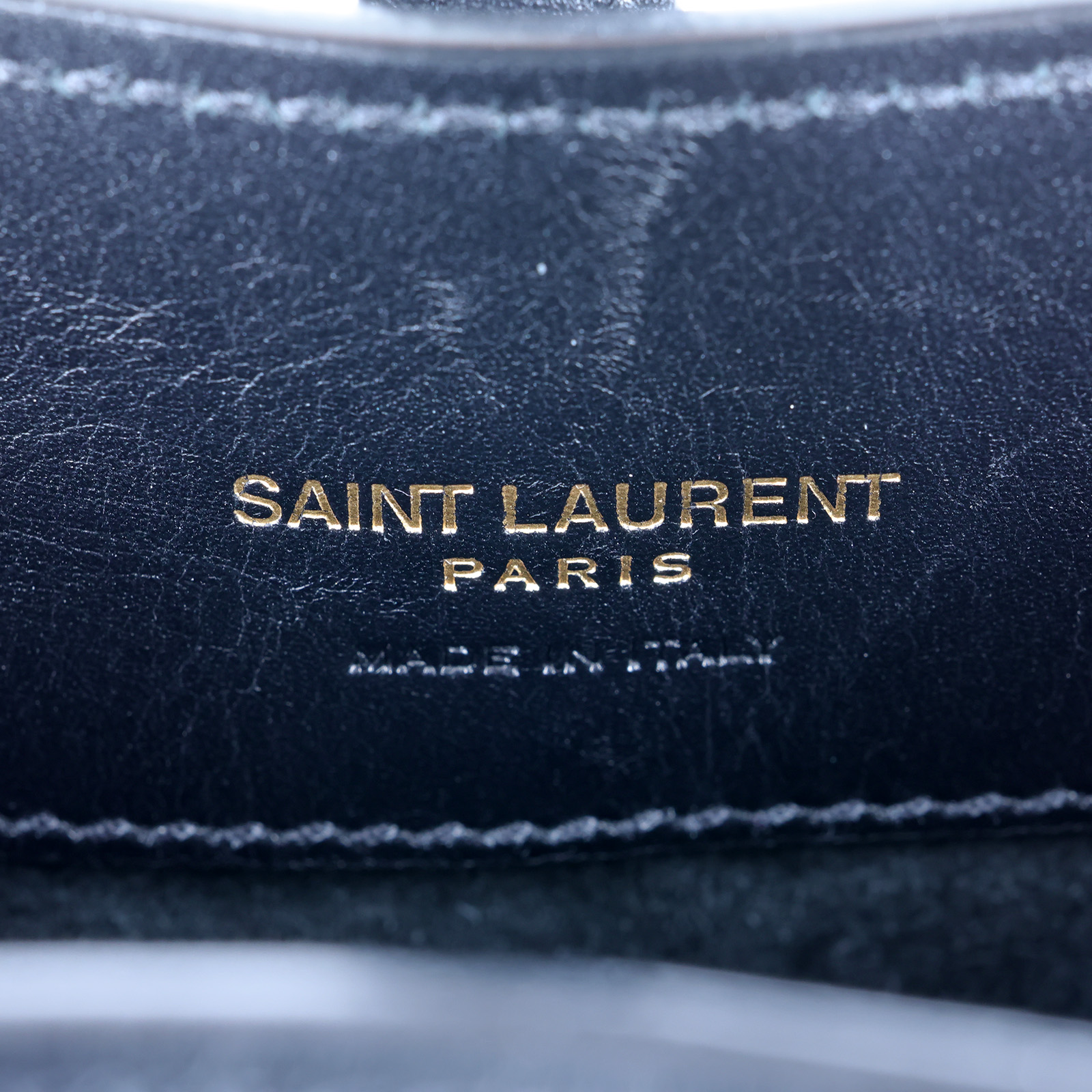 聖羅蘭 YSL SAINT LAURENT le 37 亮面皮革 迷你手袋 7658702R20W 黑水桶2WAY 購買證明