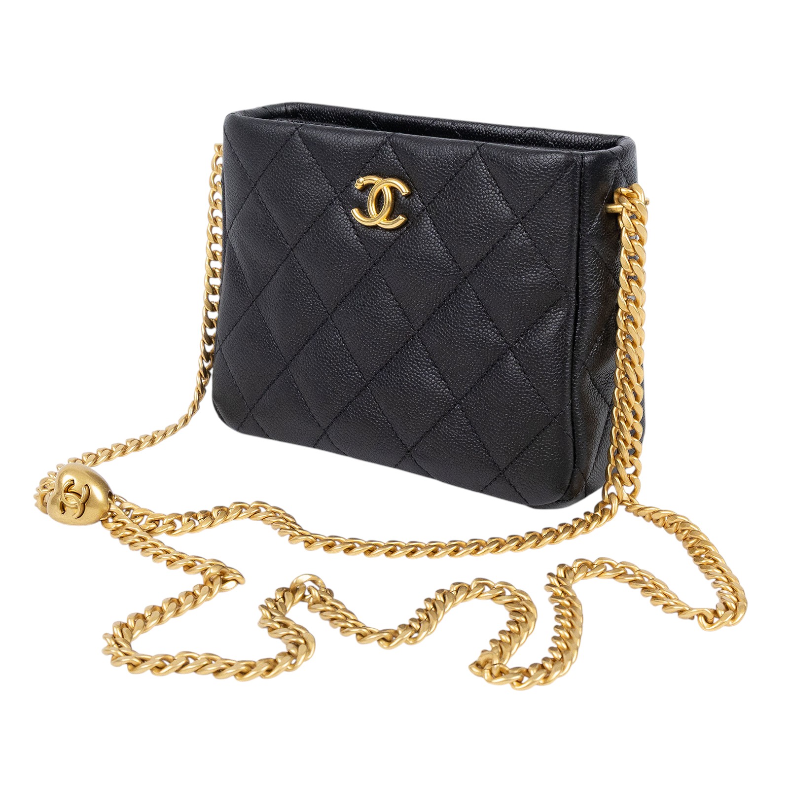 香奈兒 CHANEL 流浪包 Hobo Bag 肩背包 AS3830 B10277 晶片款 黑荔枝愛心調節釦方形肩背包 防塵袋