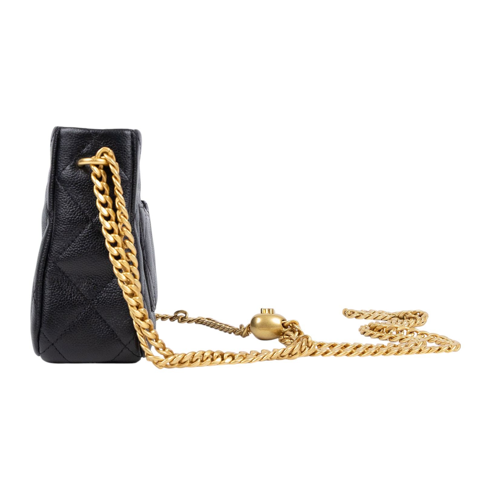 香奈兒 CHANEL 流浪包 Hobo Bag 肩背包 AS3830 B10277 晶片款 黑荔枝愛心調節釦方形肩背包 防塵袋