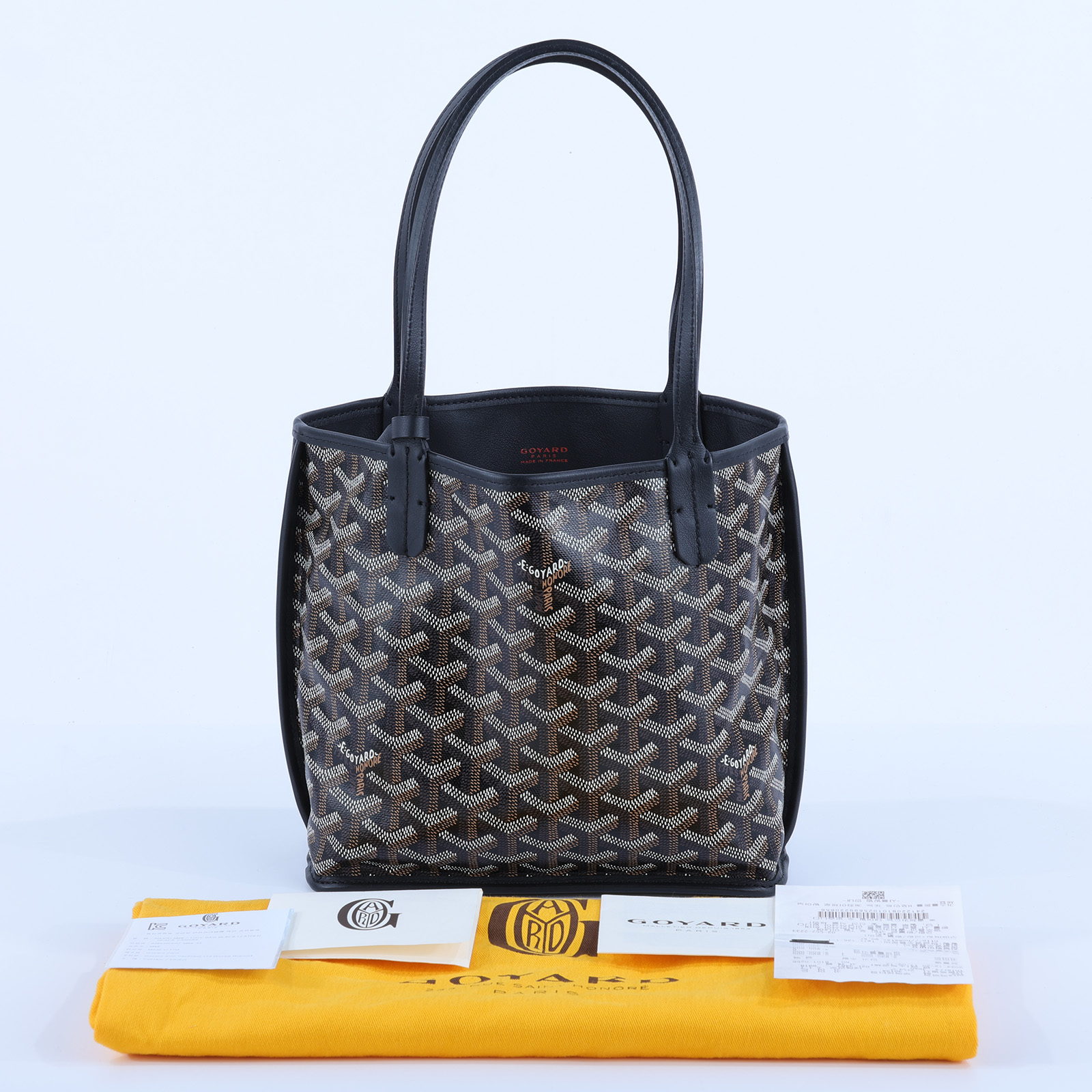 高雅德 GOYARD Anjou Mini Bag 托特包 ANJOUSMINCG 黑ANJOU MINI TOTE 防塵袋/購買證明