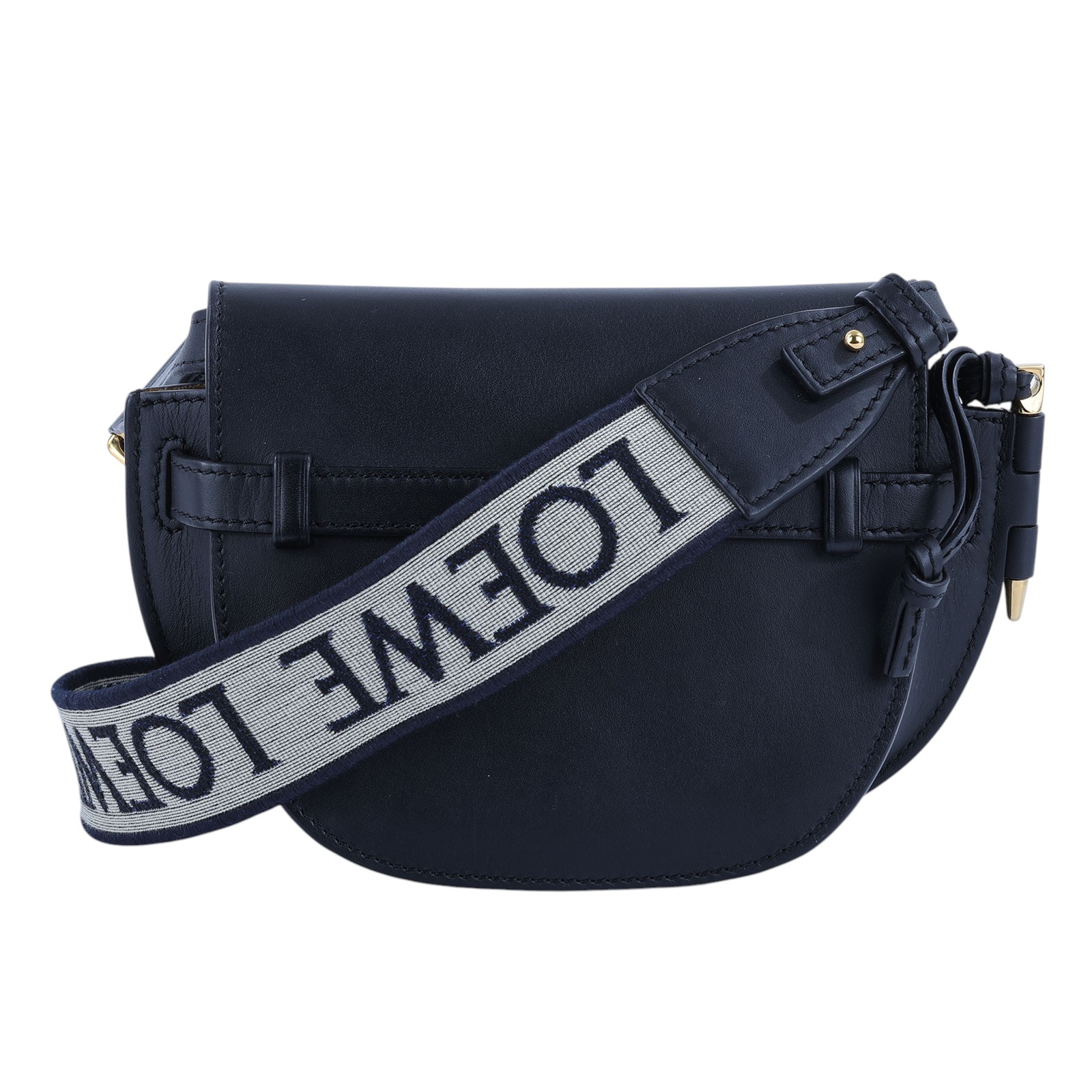 羅意威 LOEWE Mini Gate Dual bag 迷你 小牛皮 肩背包 帆布背帶 A650N46X13 黑GATE MINI 防塵袋/購買證明