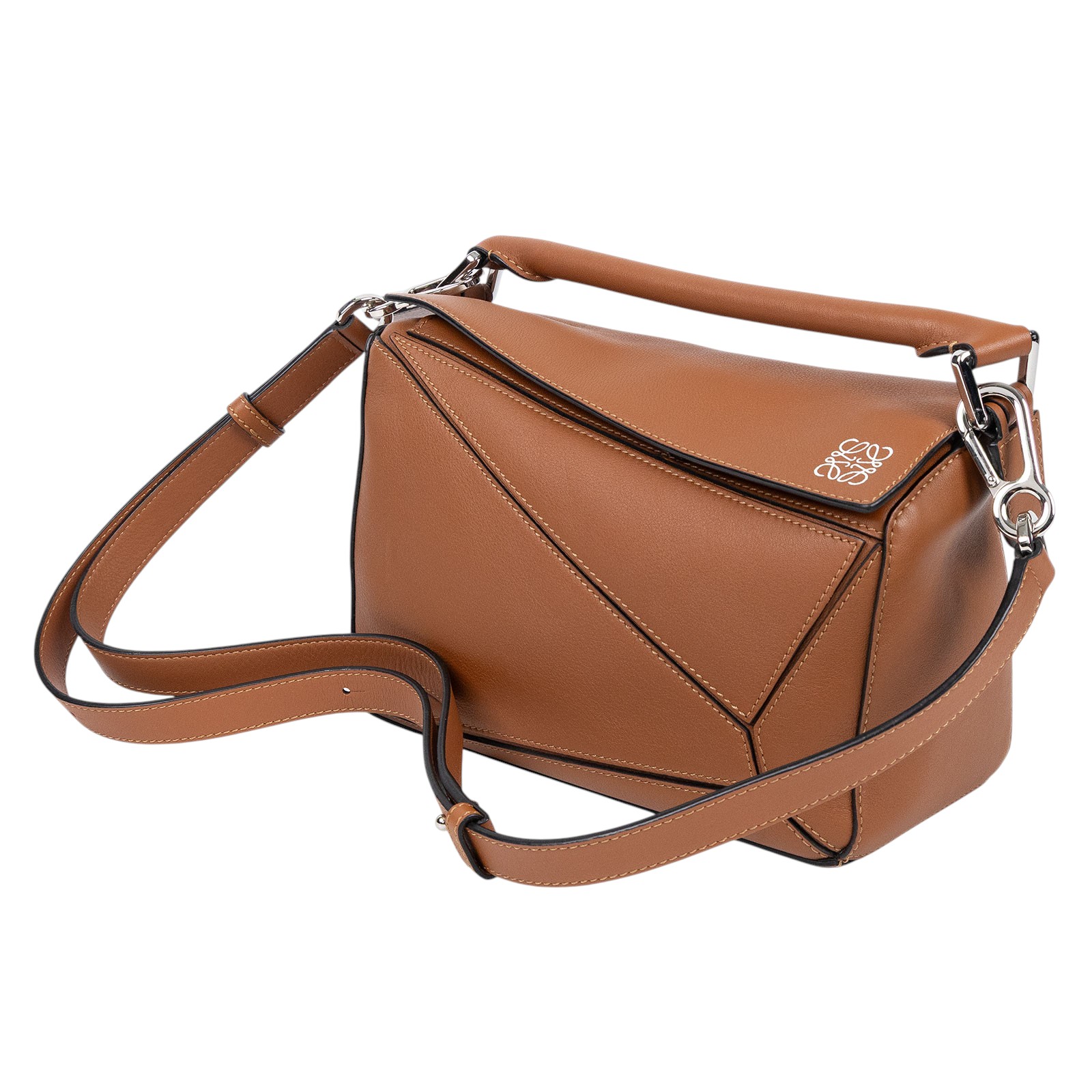 羅意威 LOEWE Mandragora small Puzzle bag 肩背 斜背包 A510P60X41 棕PUZZLE SMALL 防塵袋/背帶