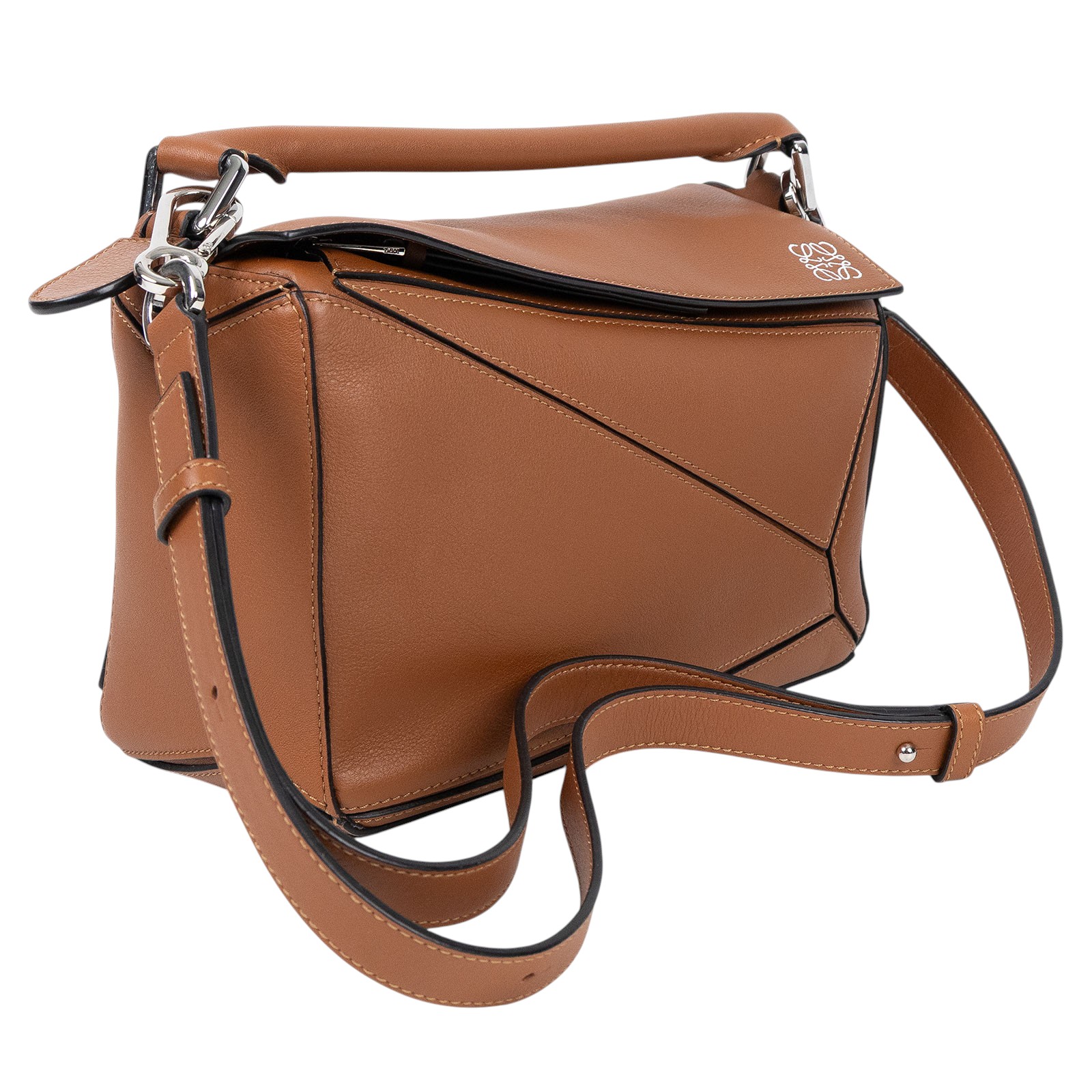羅意威 LOEWE Mandragora small Puzzle bag 肩背 斜背包 A510P60X41 棕PUZZLE SMALL 防塵袋/背帶