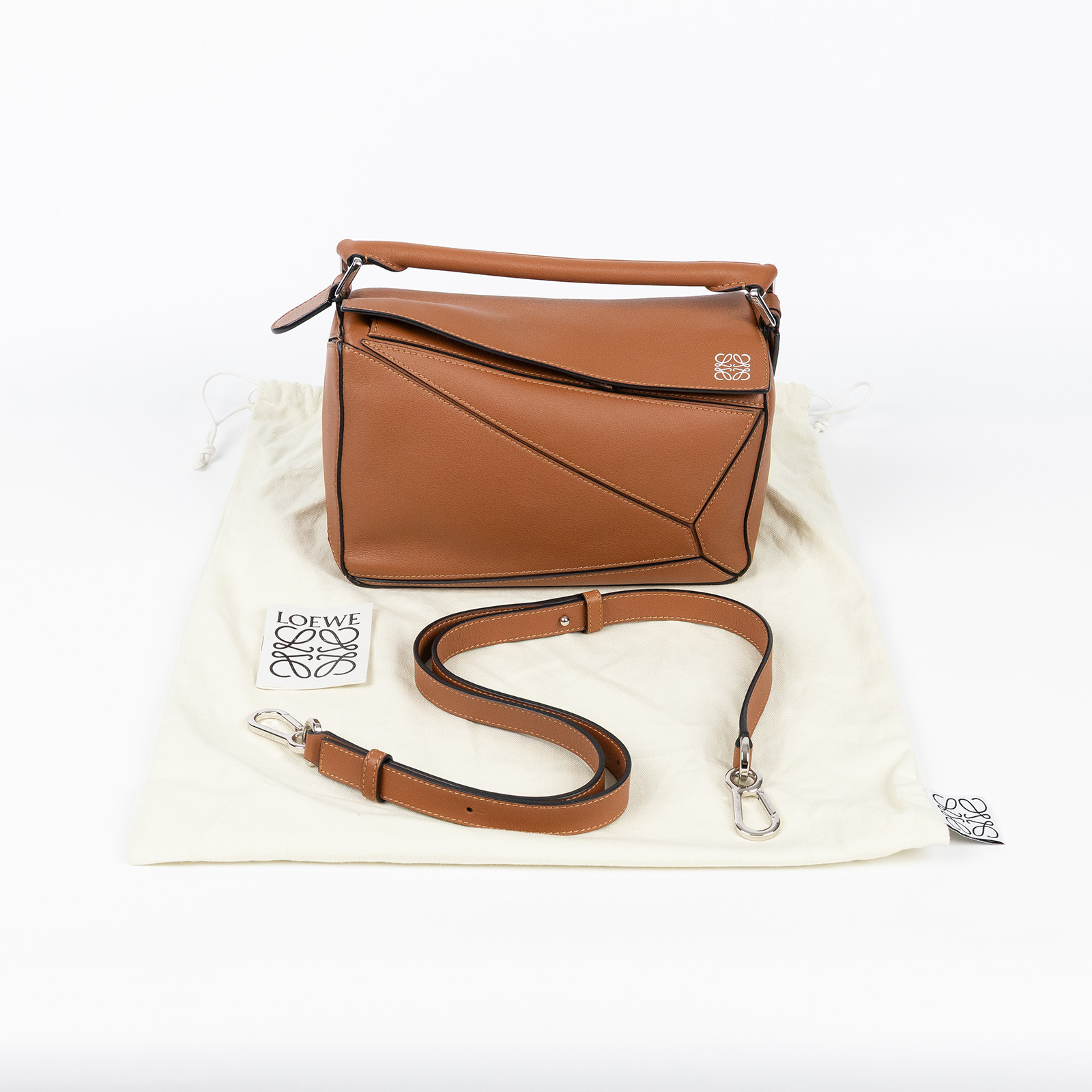 羅意威 LOEWE Mandragora small Puzzle bag 肩背 斜背包 A510P60X41 棕PUZZLE SMALL 防塵袋/背帶