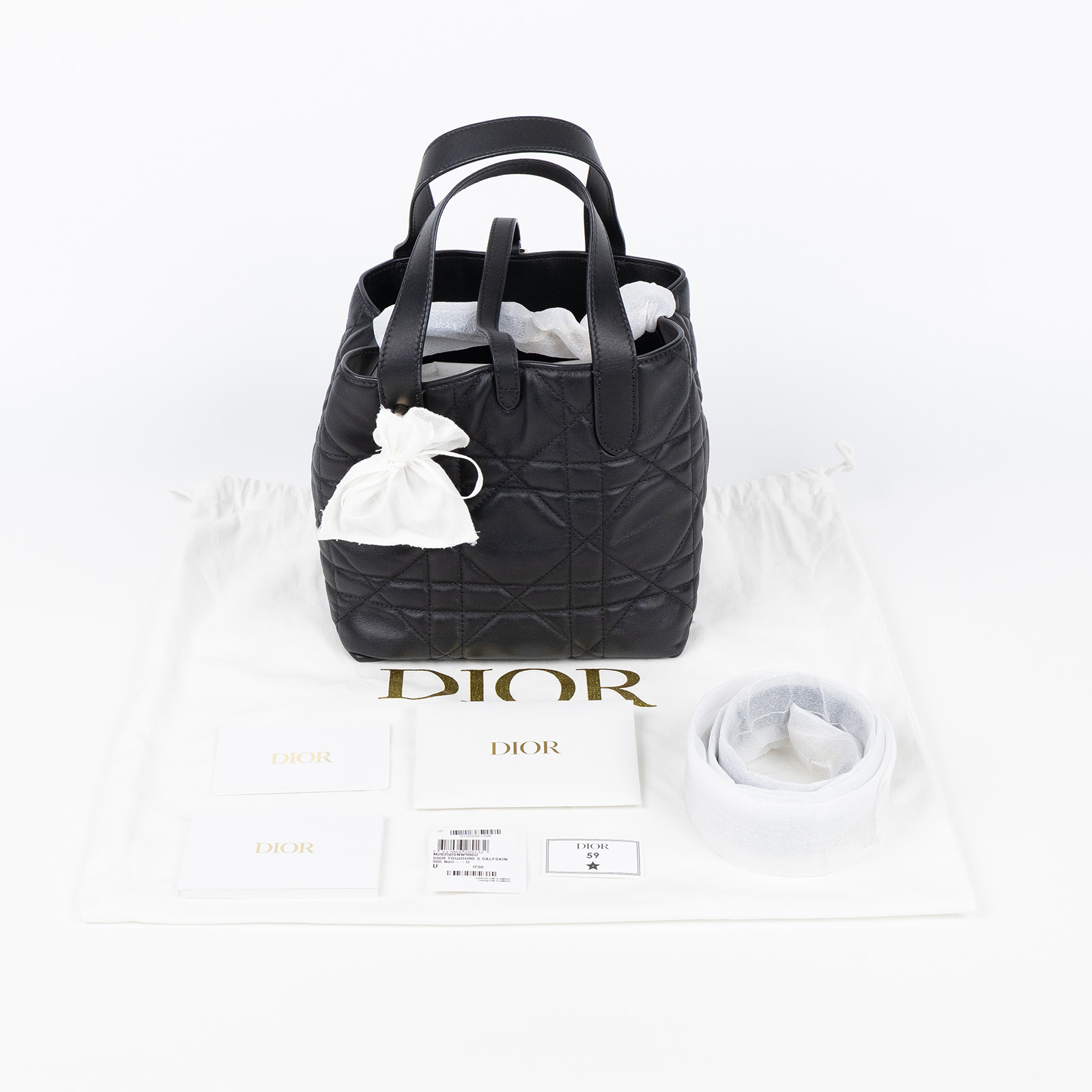 迪奧 CHRISTIAN DIOR Dior Toujours 直式 微型 托特包 S6100OSNW 黑TOUJOURS NANO 防塵袋/背帶