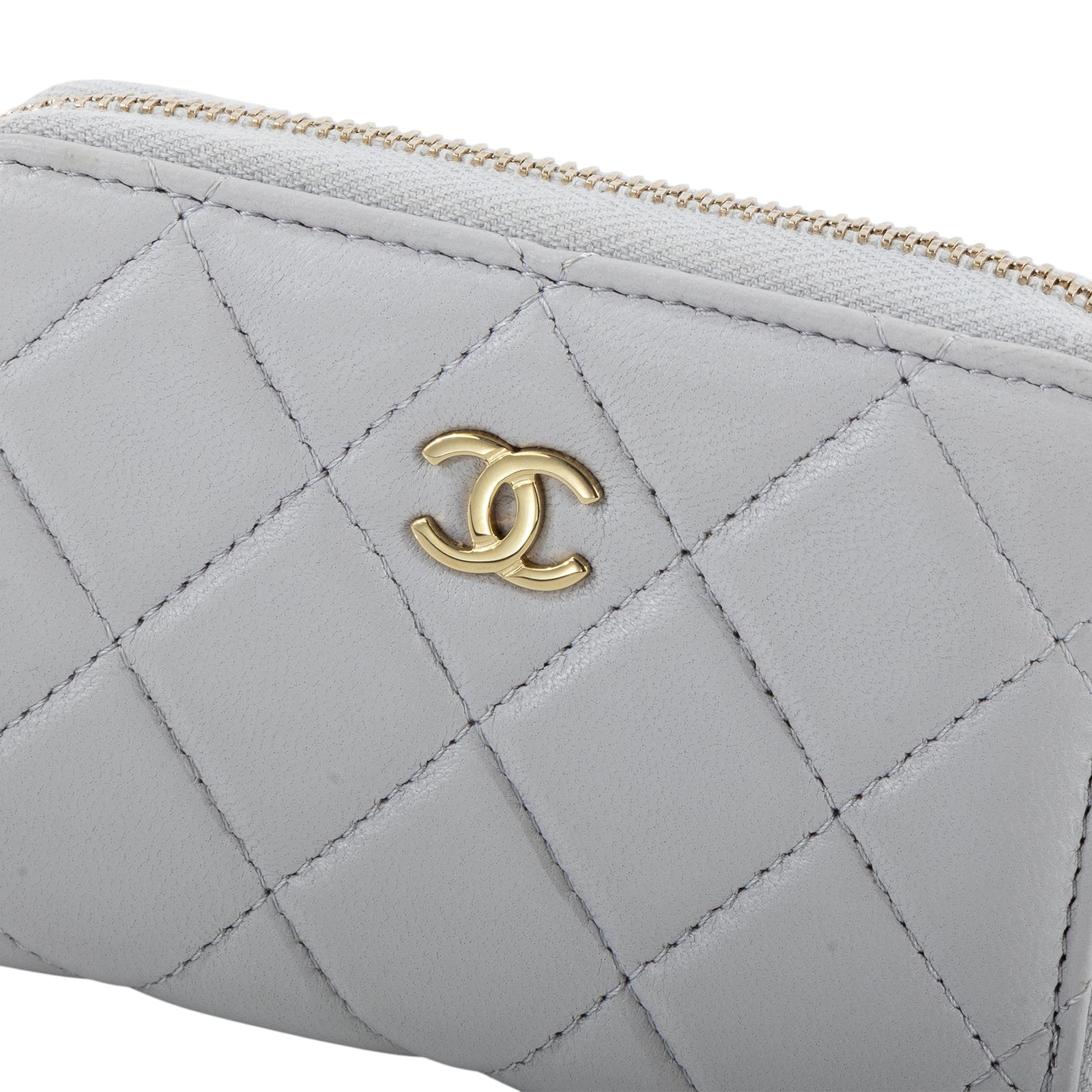 香奈兒 CHANEL 經典 拉鏈 零錢包 錢包 卡夾 AP0216 B06311 晶片款 灰羊金釦拉鍊零錢包 原廠盒子/防塵袋