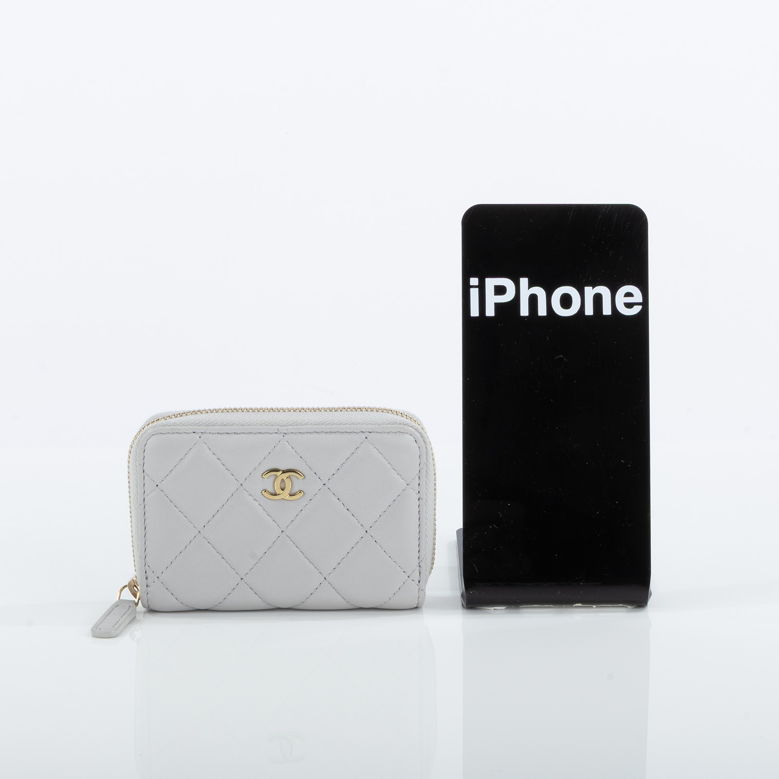 香奈兒 CHANEL 經典 拉鏈 零錢包 錢包 卡夾 AP0216 B06311 晶片款 灰羊金釦拉鍊零錢包 原廠盒子/防塵袋