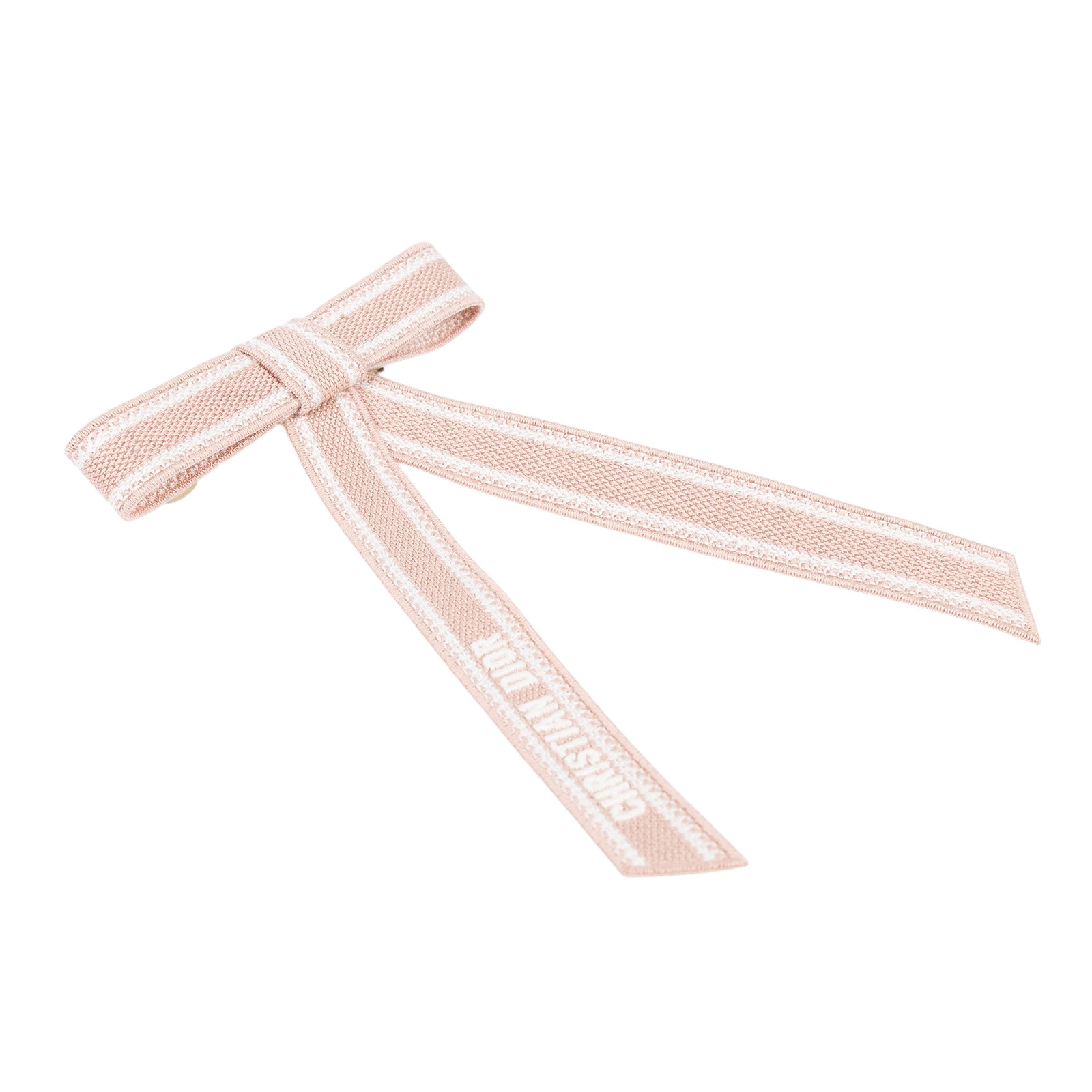 迪奧 CHRISTIAN DIOR Dior Twist 蝴蝶結 刺繡 45DTE952X130 粉蝴蝶夾髮夾 原廠盒子