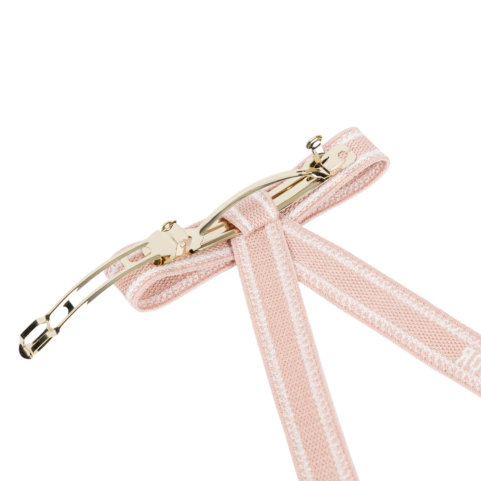 迪奧 CHRISTIAN DIOR Dior Twist 蝴蝶結 刺繡 45DTE952X130 粉蝴蝶夾髮夾 原廠盒子