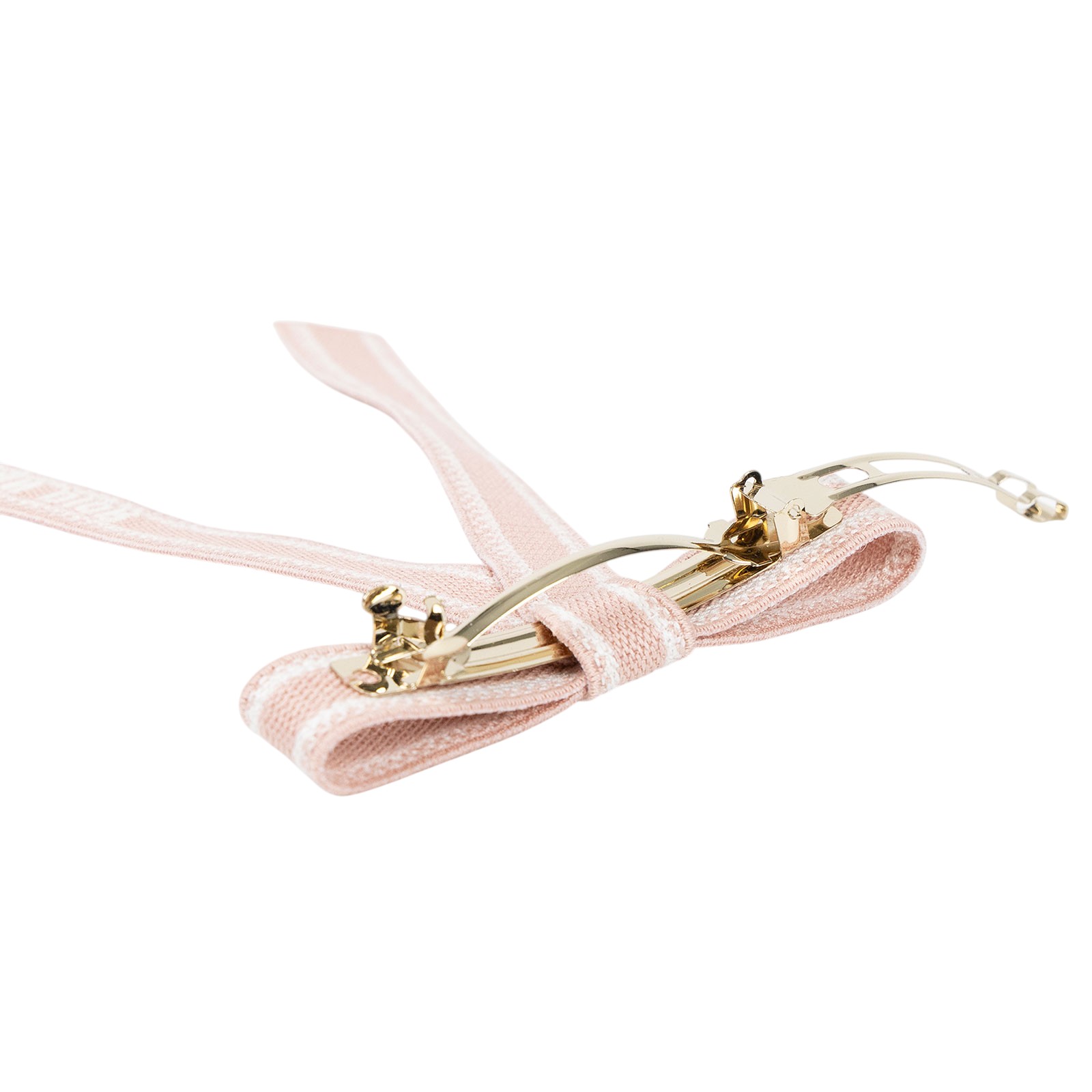 迪奧 CHRISTIAN DIOR Dior Twist 蝴蝶結 刺繡 45DTE952X130 粉蝴蝶夾髮夾 原廠盒子