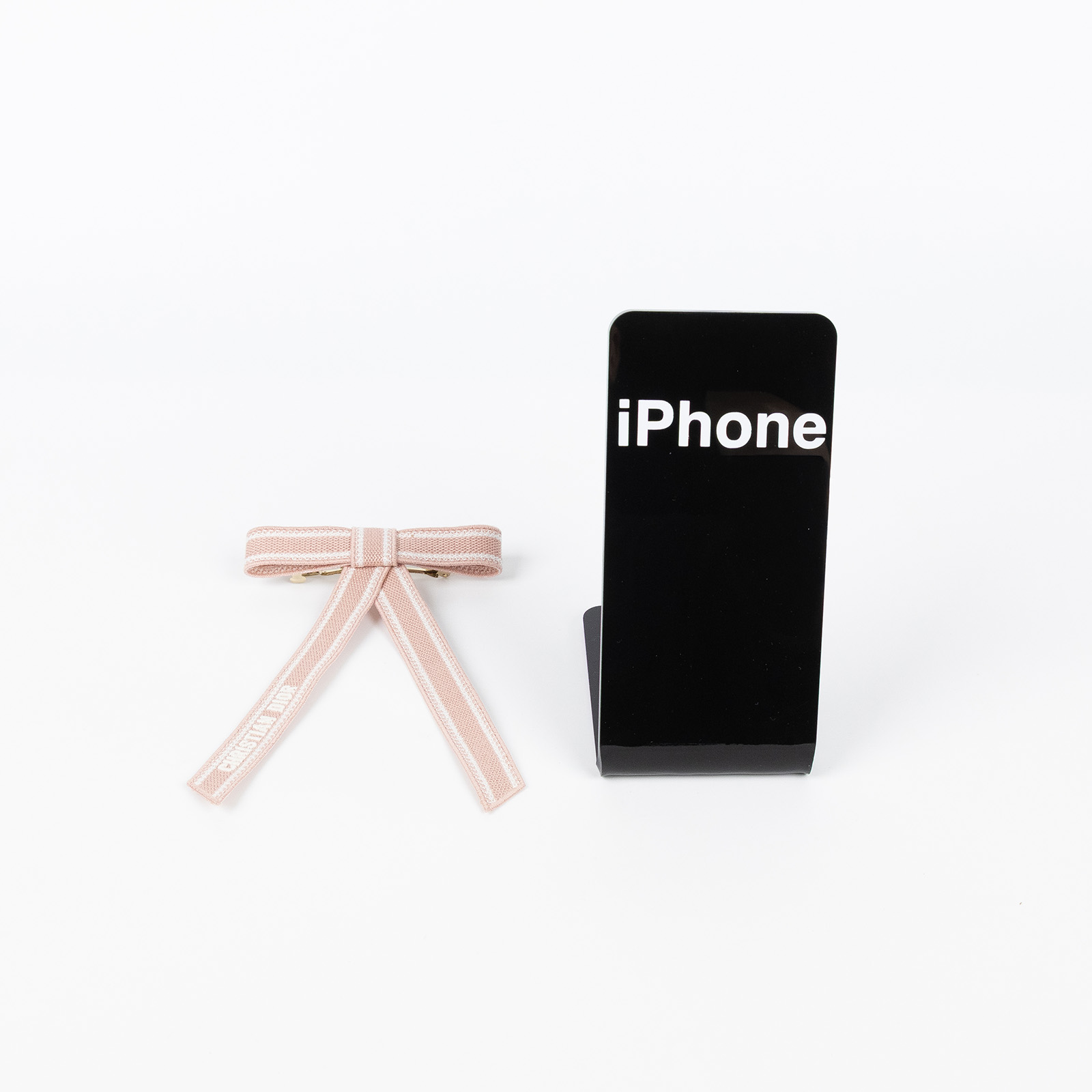 迪奧 CHRISTIAN DIOR Dior Twist 蝴蝶結 刺繡 45DTE952X130 粉蝴蝶夾髮夾 原廠盒子