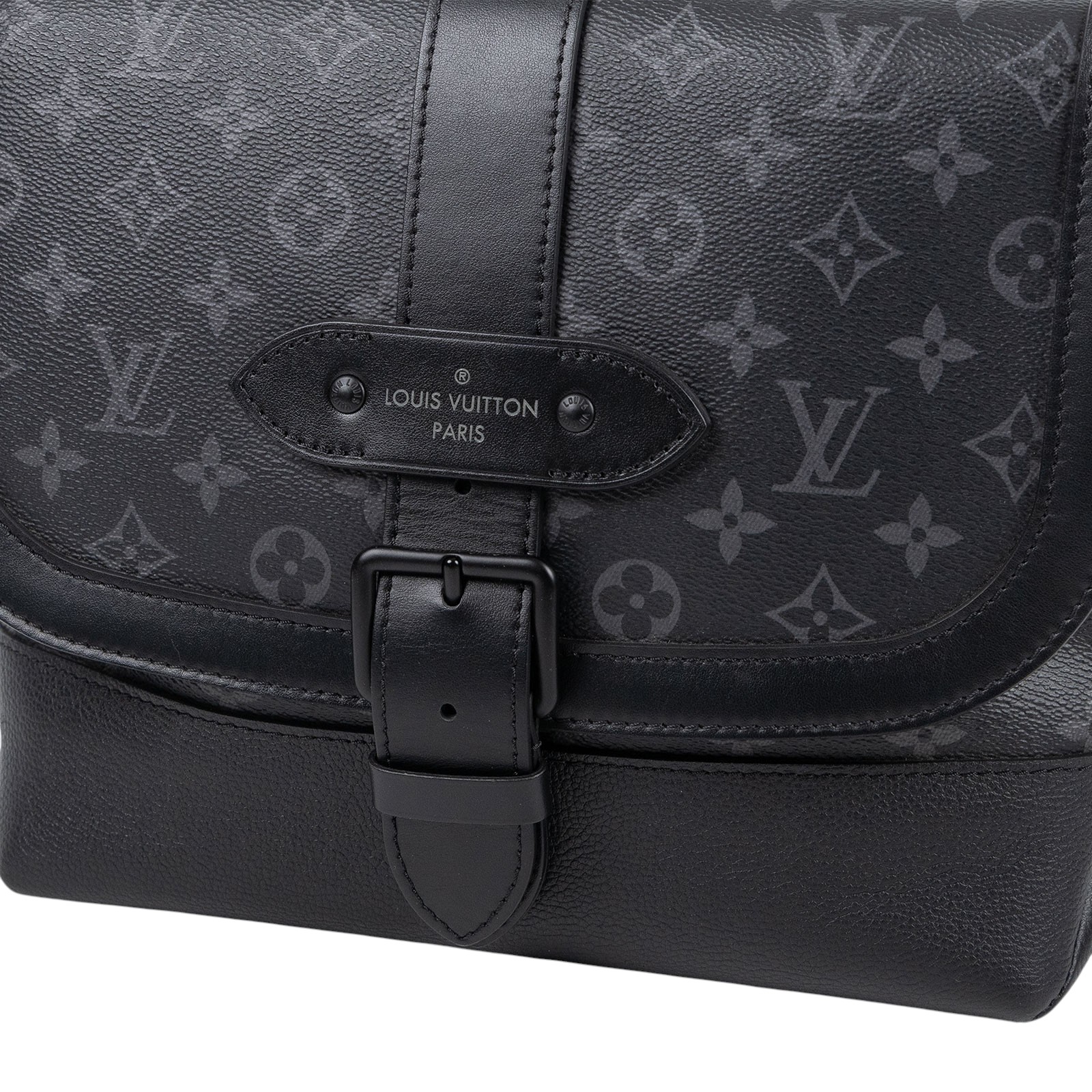 路易威登 LOUIS VUITTON Saumur 郵差包 M45911 晶片款 黑老花SAUMUR郵差包 防塵袋/背帶/購買證明