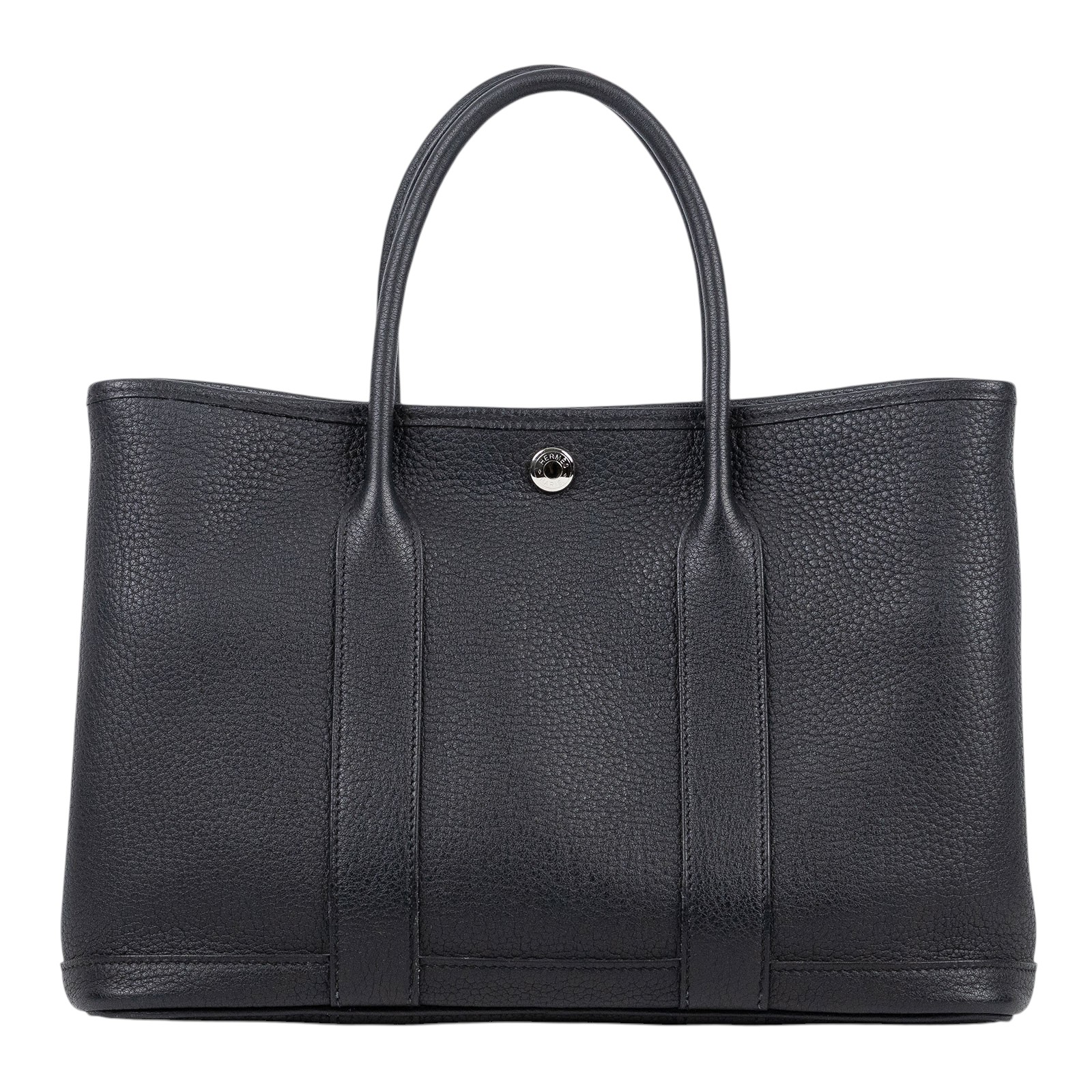 愛馬仕 Hermes Garden Party 花園派對包 30 黑色 銀色五金 H051568CK89 H051568/W刻  原廠盒子/購買證明影本