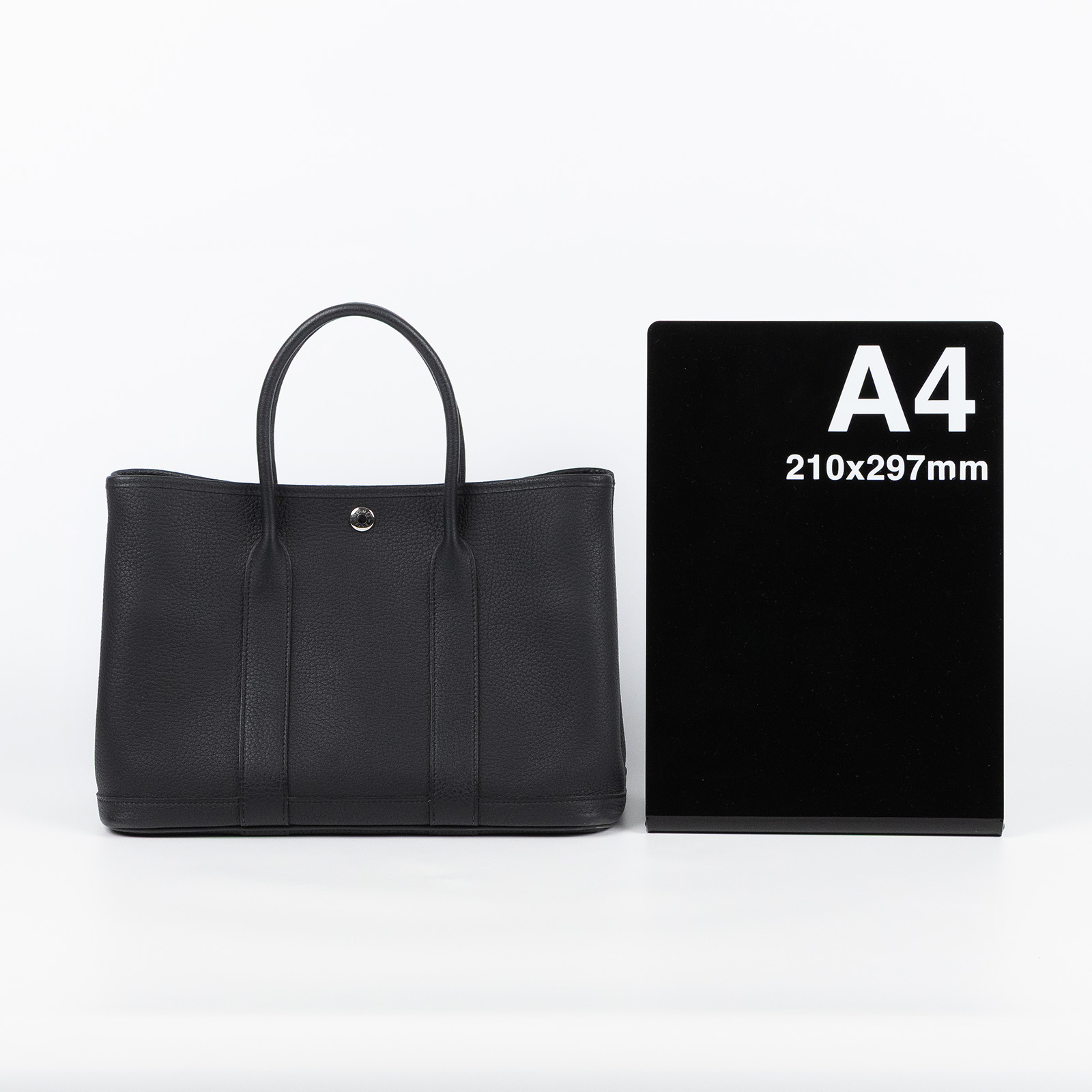 愛馬仕 Hermes Garden Party 花園派對包 30 黑色 銀色五金 H051568CK89 H051568/W刻  原廠盒子/購買證明影本