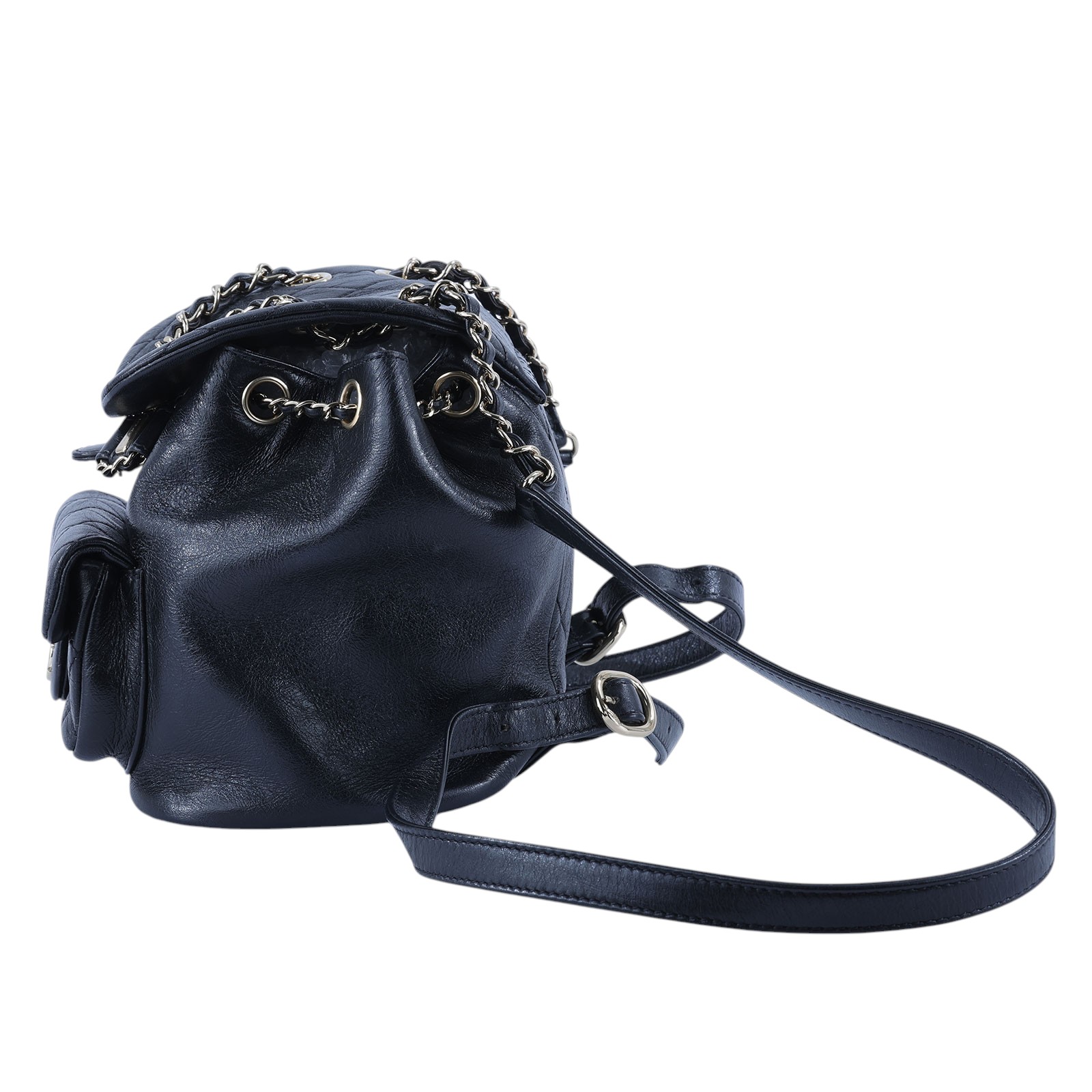 香奈兒 CHANEL Duma 經典 CC Logo 菱格紋 迷你 雙肩 後背包 AS2908 晶片款 黑油蠟DUMA MINI後背包 原廠盒子/防塵袋