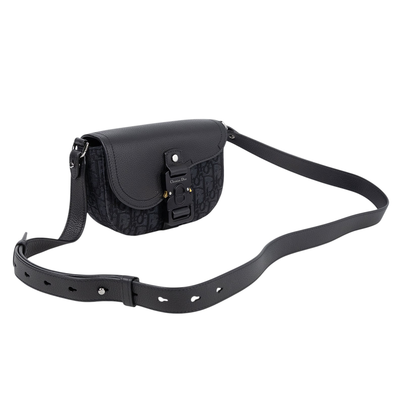 迪奧 CHRISTIAN DIOR Saddle 迷你 翻蓋 郵差包 2ADCA435YKS 黑SADDLE迷你郵差包 原廠盒子/防塵袋/背帶/購買證明