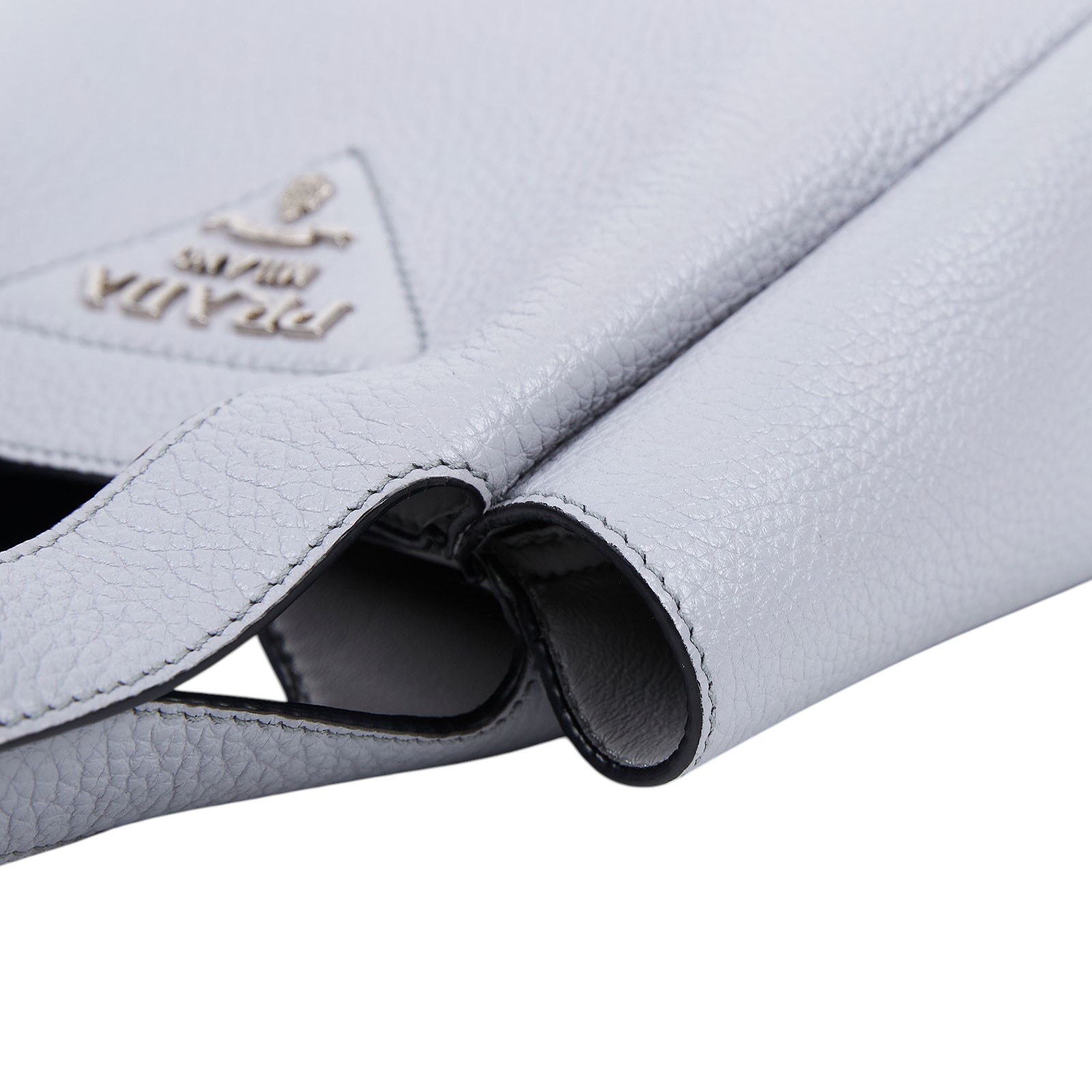 普拉達 PRADA 皮革迷你手袋 1BA349_2DKV 灰手提包 原廠盒子/防塵袋