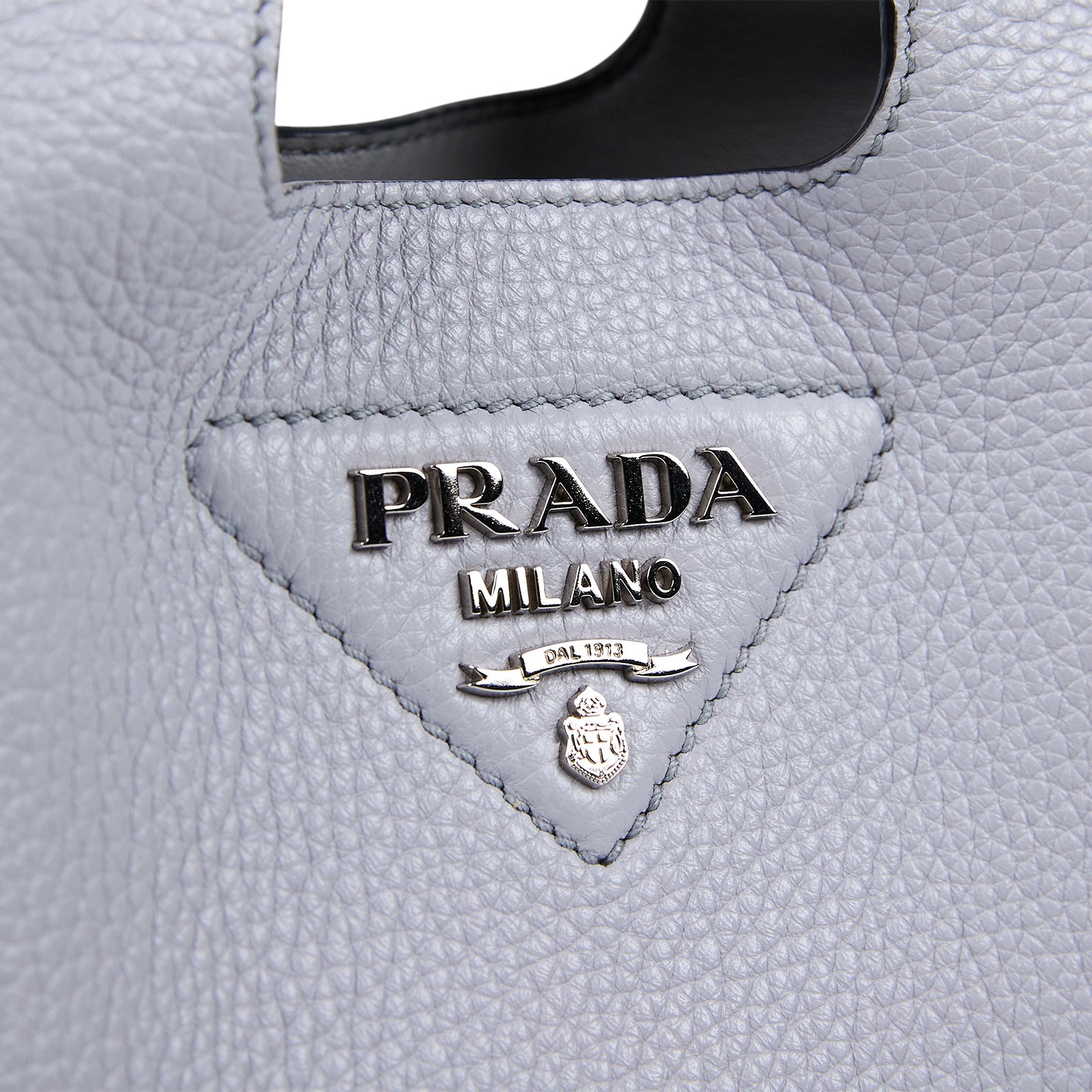 普拉達 PRADA 皮革迷你手袋 1BA349_2DKV 灰手提包 原廠盒子/防塵袋