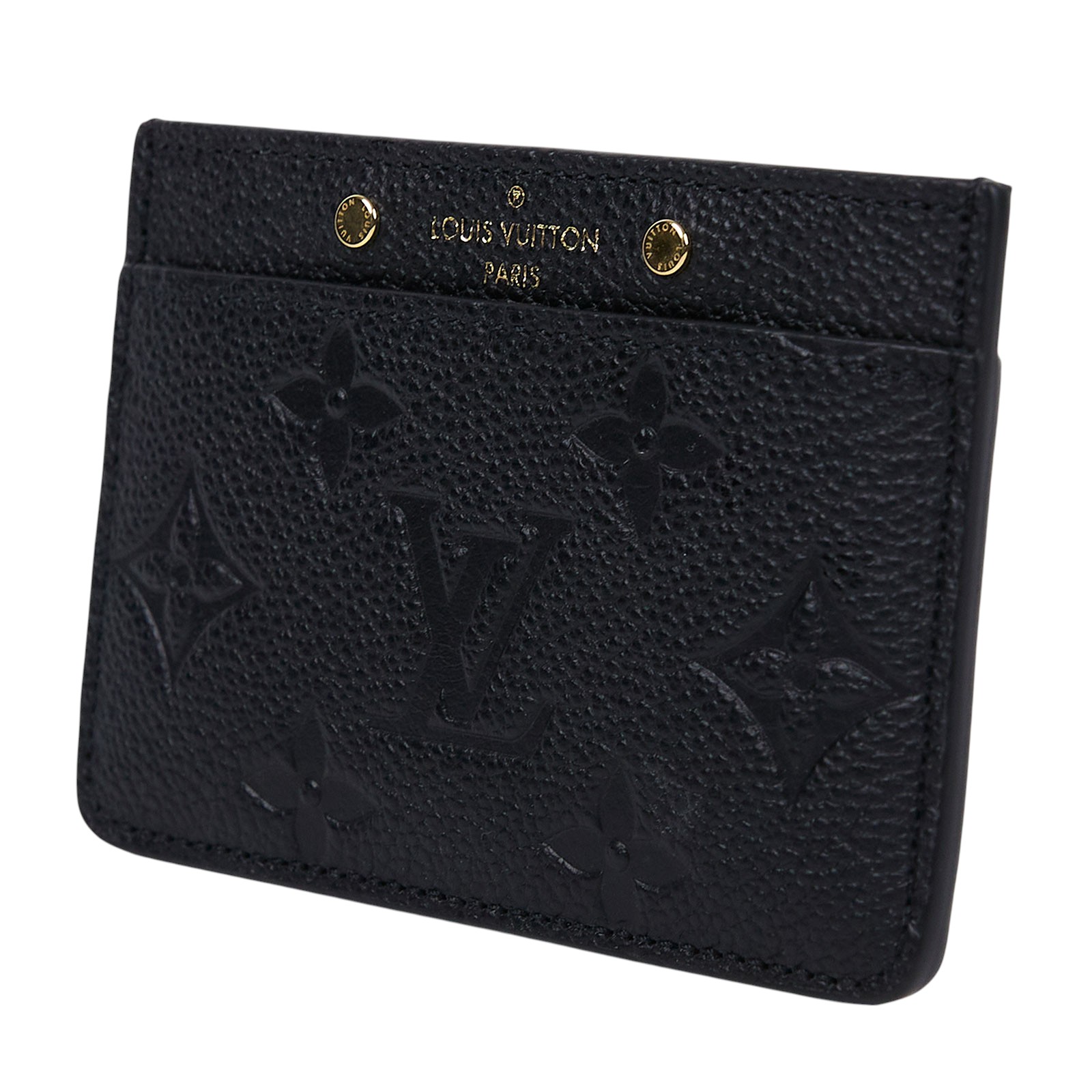路易威登 LOUIS VUITTON 卡片套 卡夾 Monogram塗層帆布 壓花粒面 牛皮 M69171 晶片款 黑壓紋卡夾 原廠盒子/防塵袋