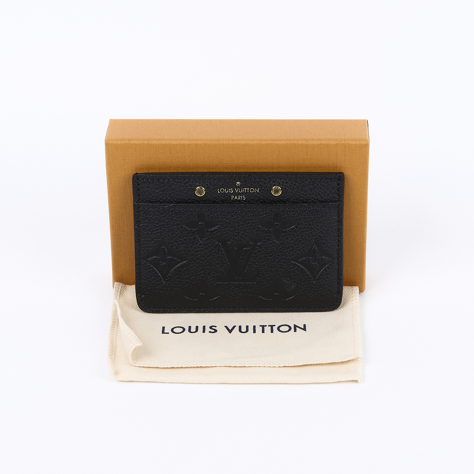 路易威登 LOUIS VUITTON 卡片套 卡夾 Monogram塗層帆布 壓花粒面 牛皮 M69171 晶片款 黑壓紋卡夾 原廠盒子/防塵袋