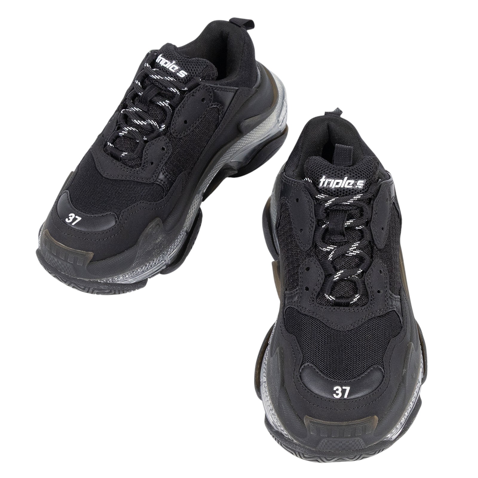 巴黎世家 BALENCIAGA Triple S Clear Sole 運動鞋 544351W2FB1_37  防塵袋/原廠盒子/鞋帶
