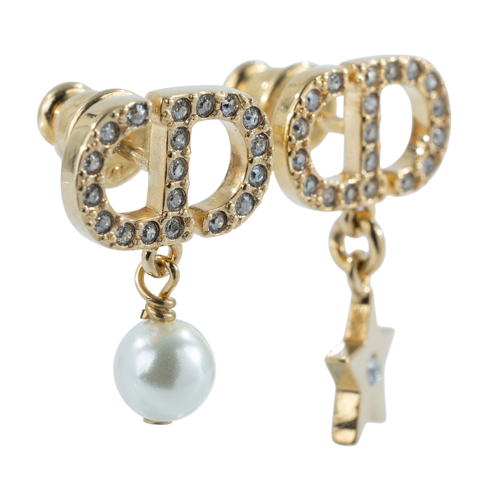 迪奧 CHRISTIAN DIOR Petit CD Lucky Charms 耳釘 金色 E3714WOMCY_D03S CD珍珠星星耳環 防塵袋